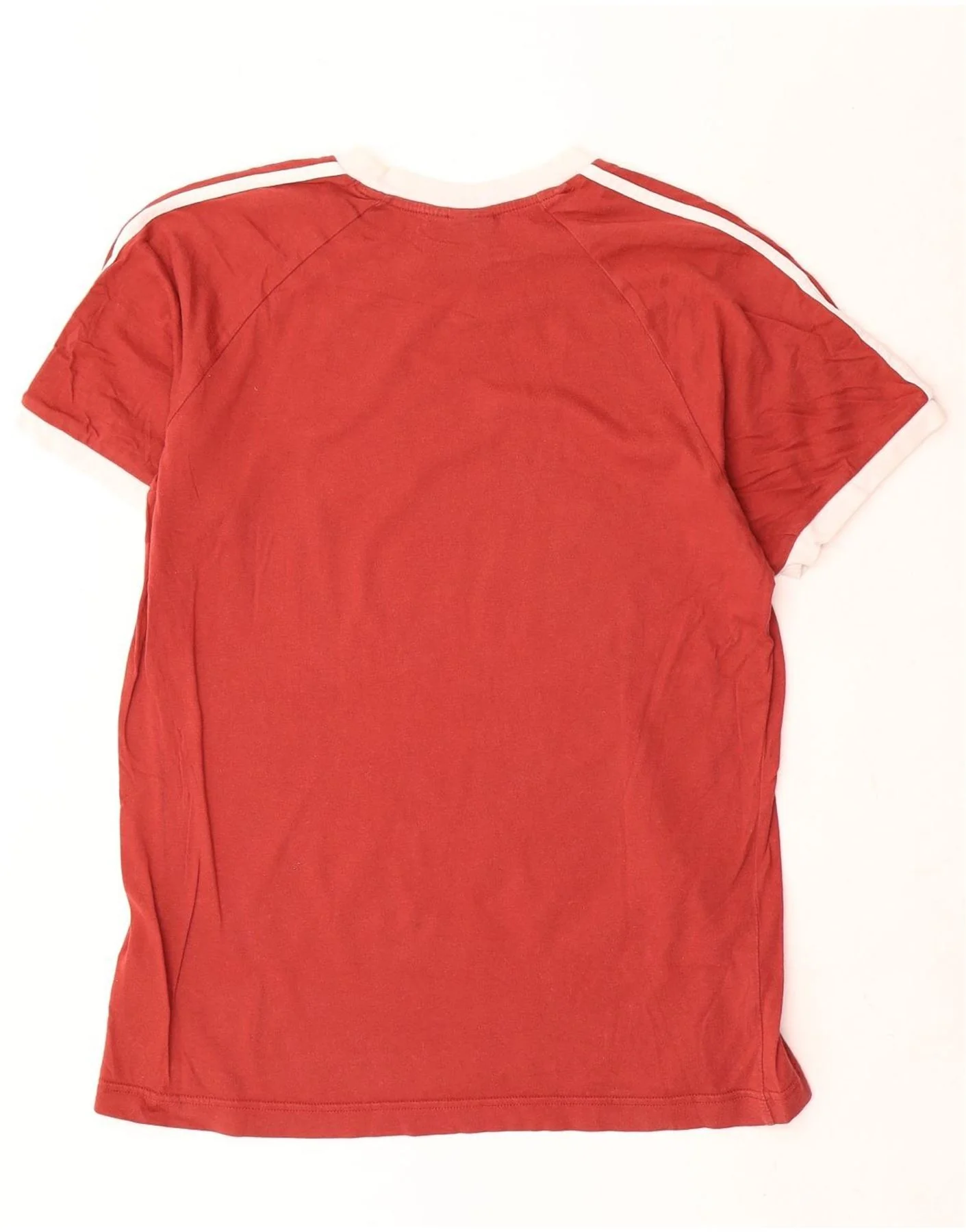 Adidas Mens Graphic T-Shirt Top Large Red Colourblock Cotton - Image 2