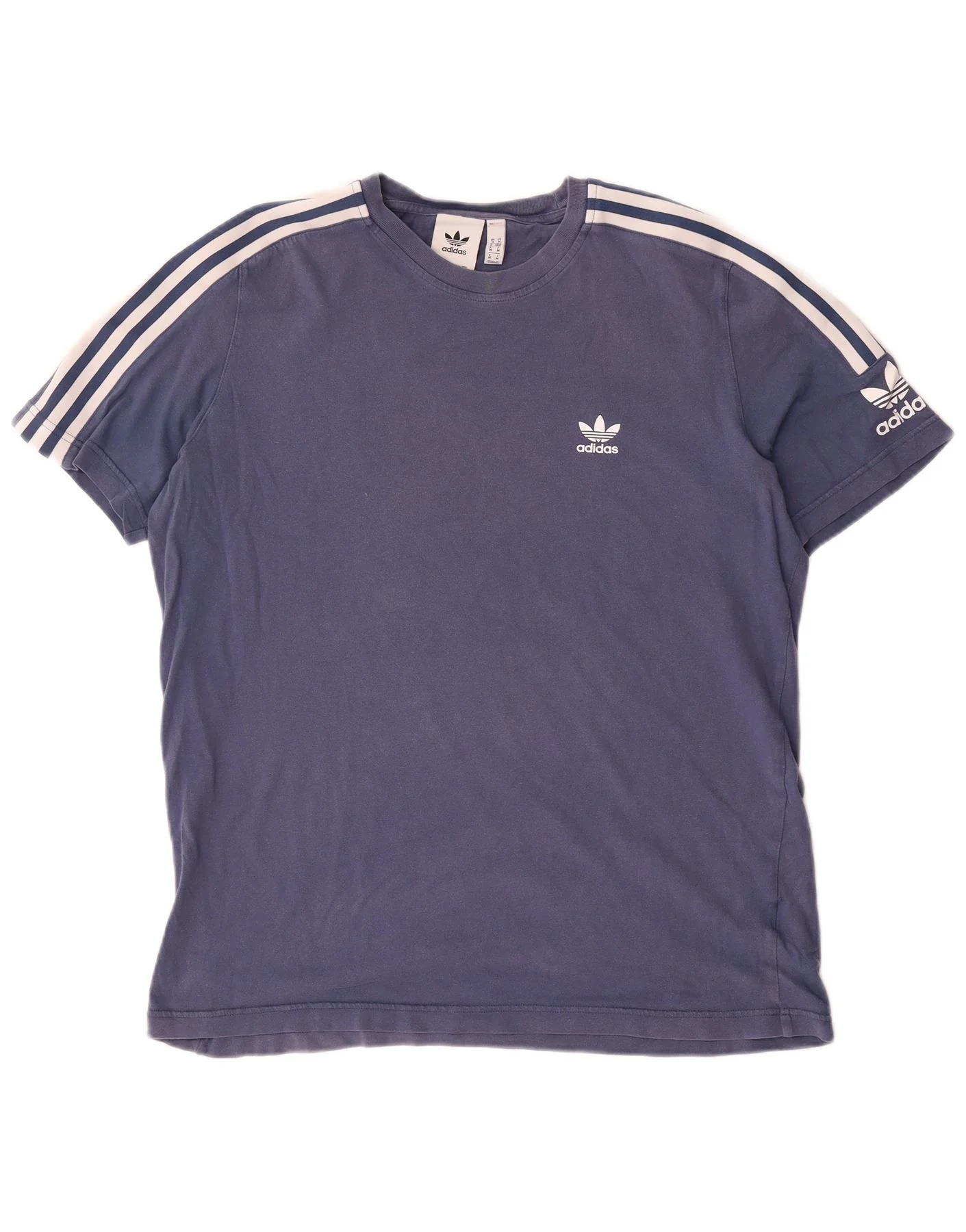 Adidas Mens Graphic T-Shirt Top Medium Blue Cotton