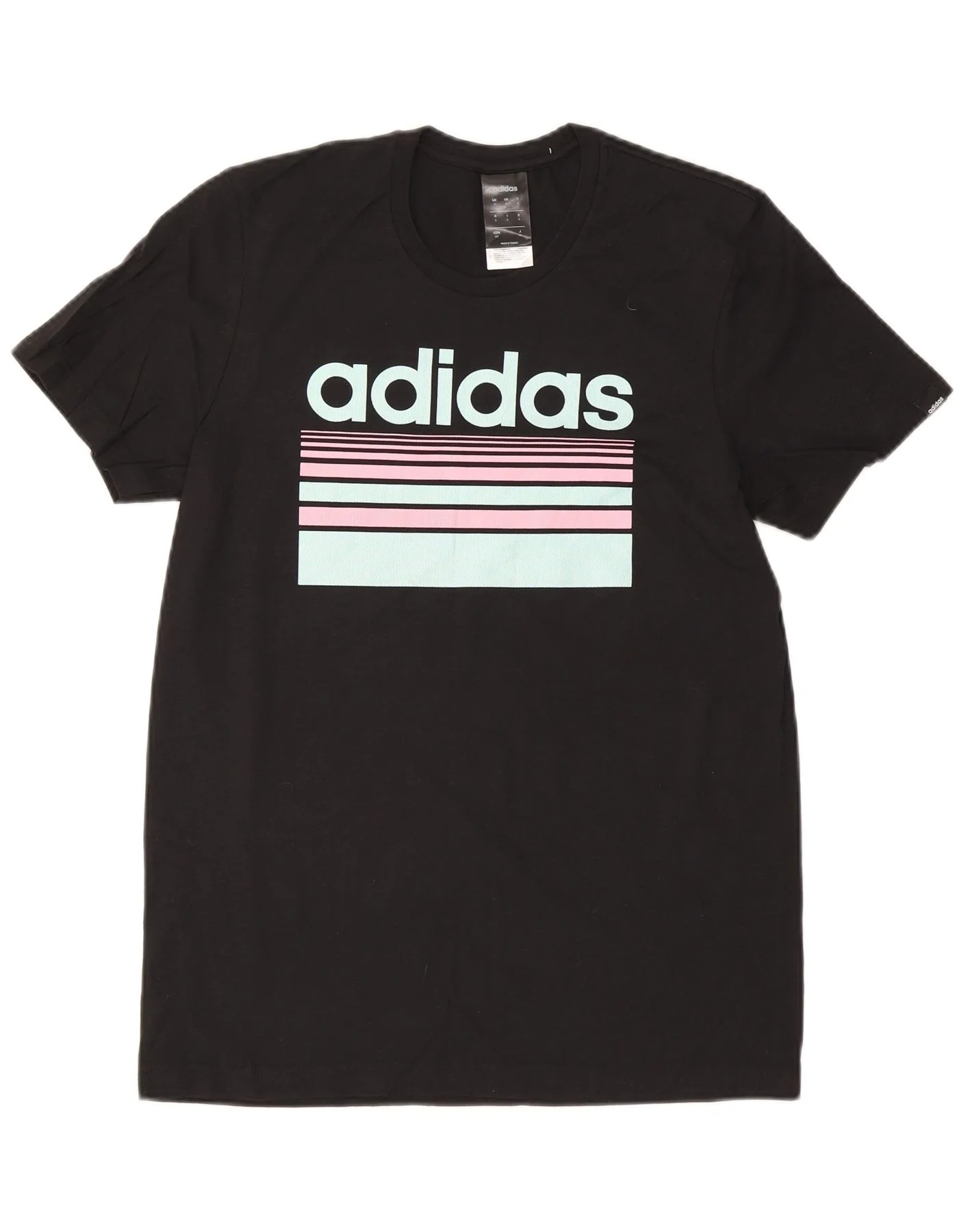 Adidas Mens Graphic T-Shirt Top Small Black Cotton