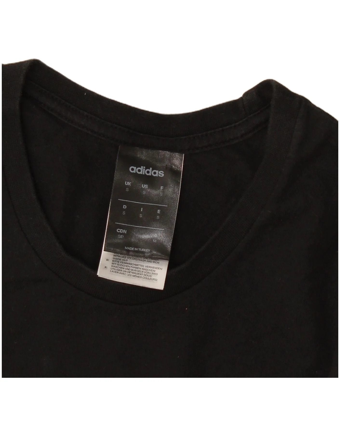 Adidas Mens Graphic T-Shirt Top Small Black Cotton - Image 3