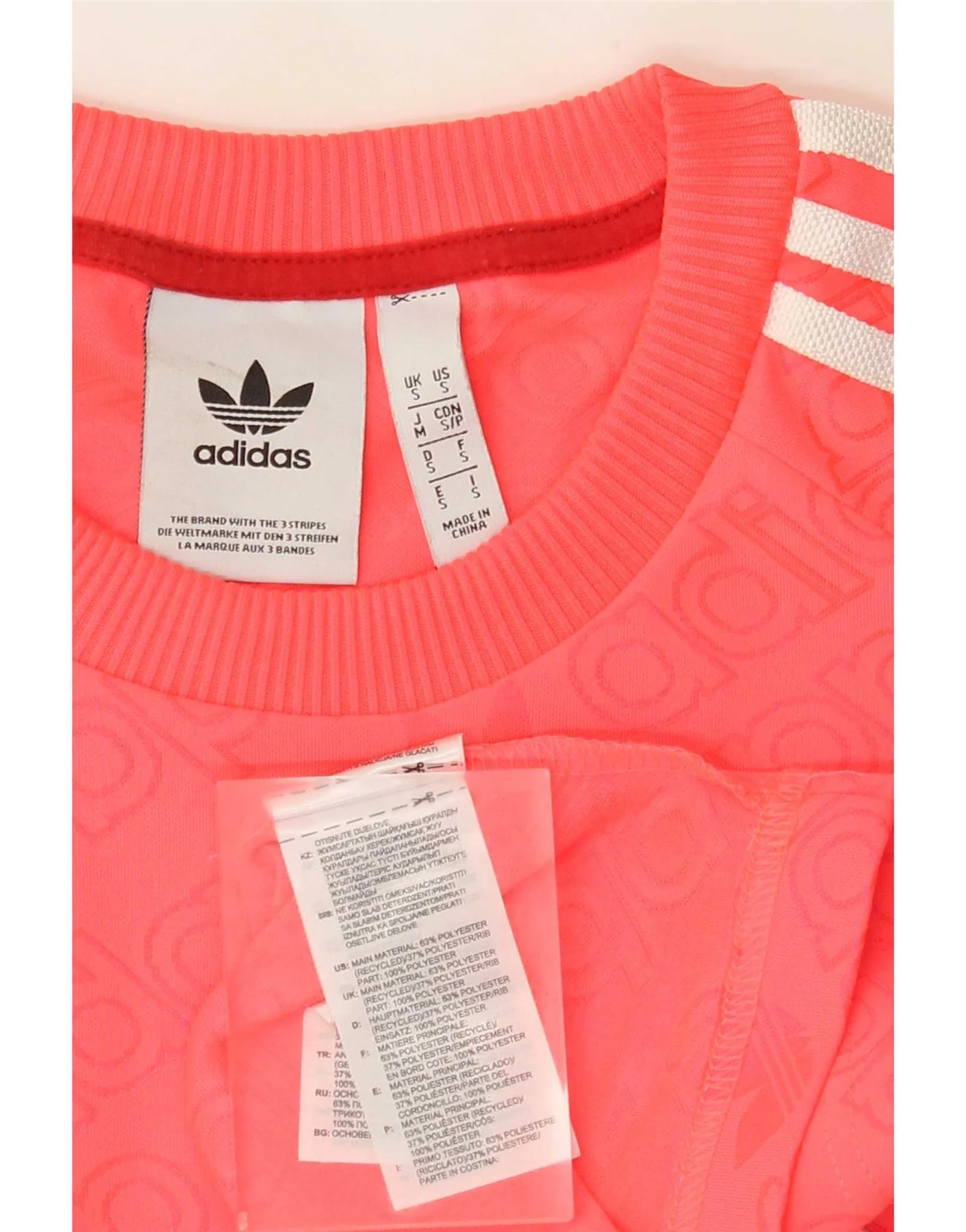 Adidas Mens Graphic T-Shirt Top Small Pink Polyester - Image 4