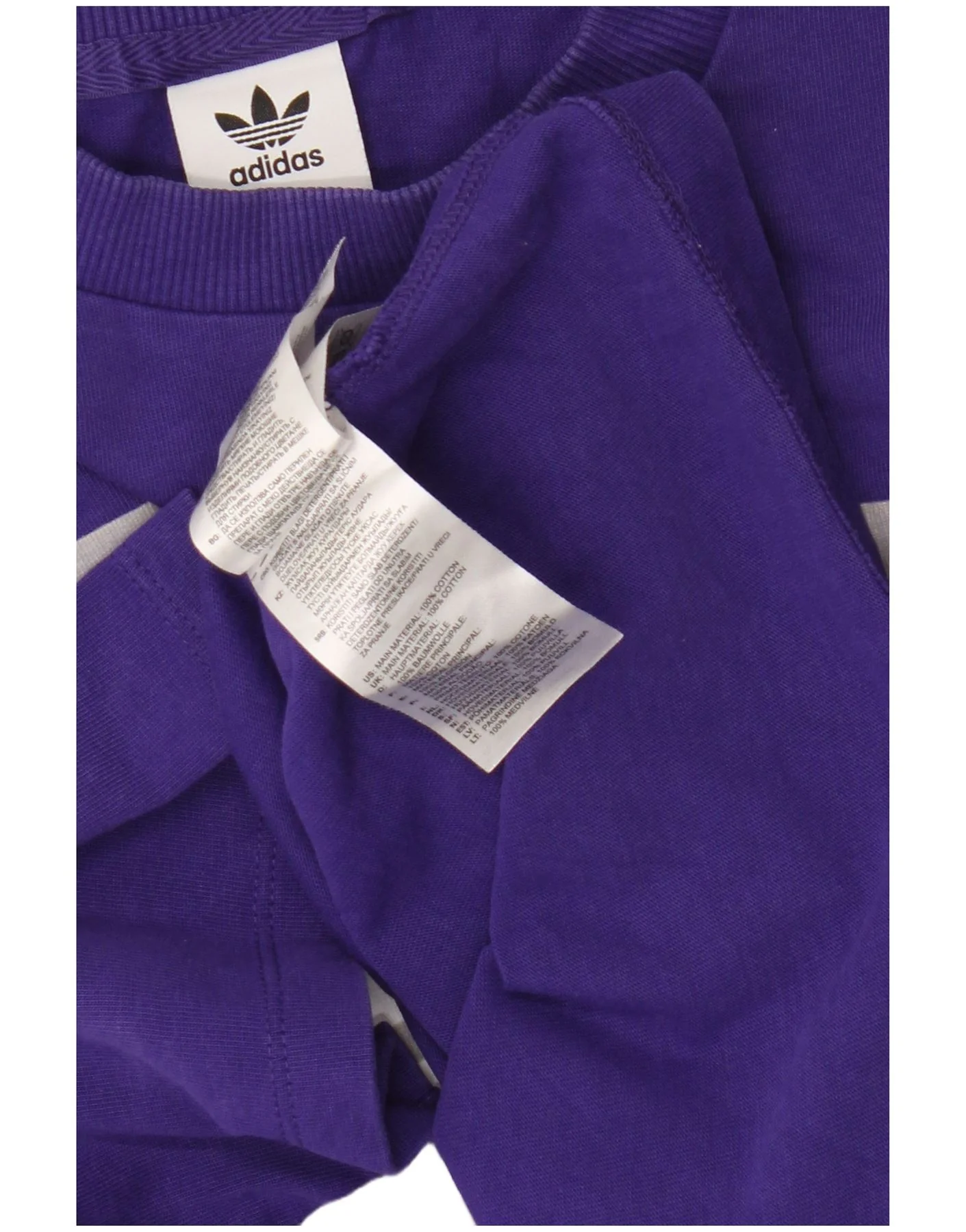 Adidas Mens Graphic T-Shirt Top Small Purple Cotton - Image 4