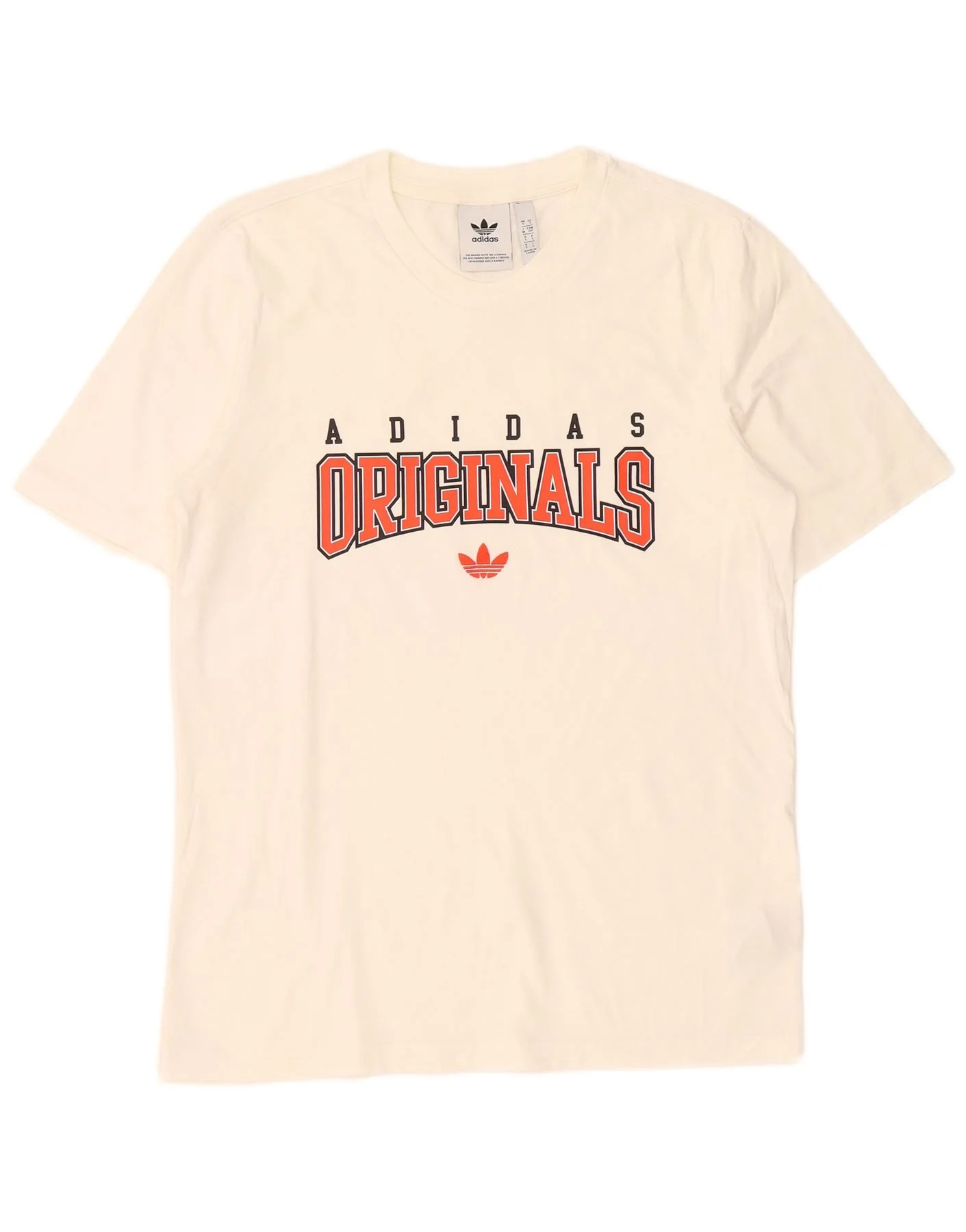Adidas Mens Graphic T-Shirt Top Small White Cotton