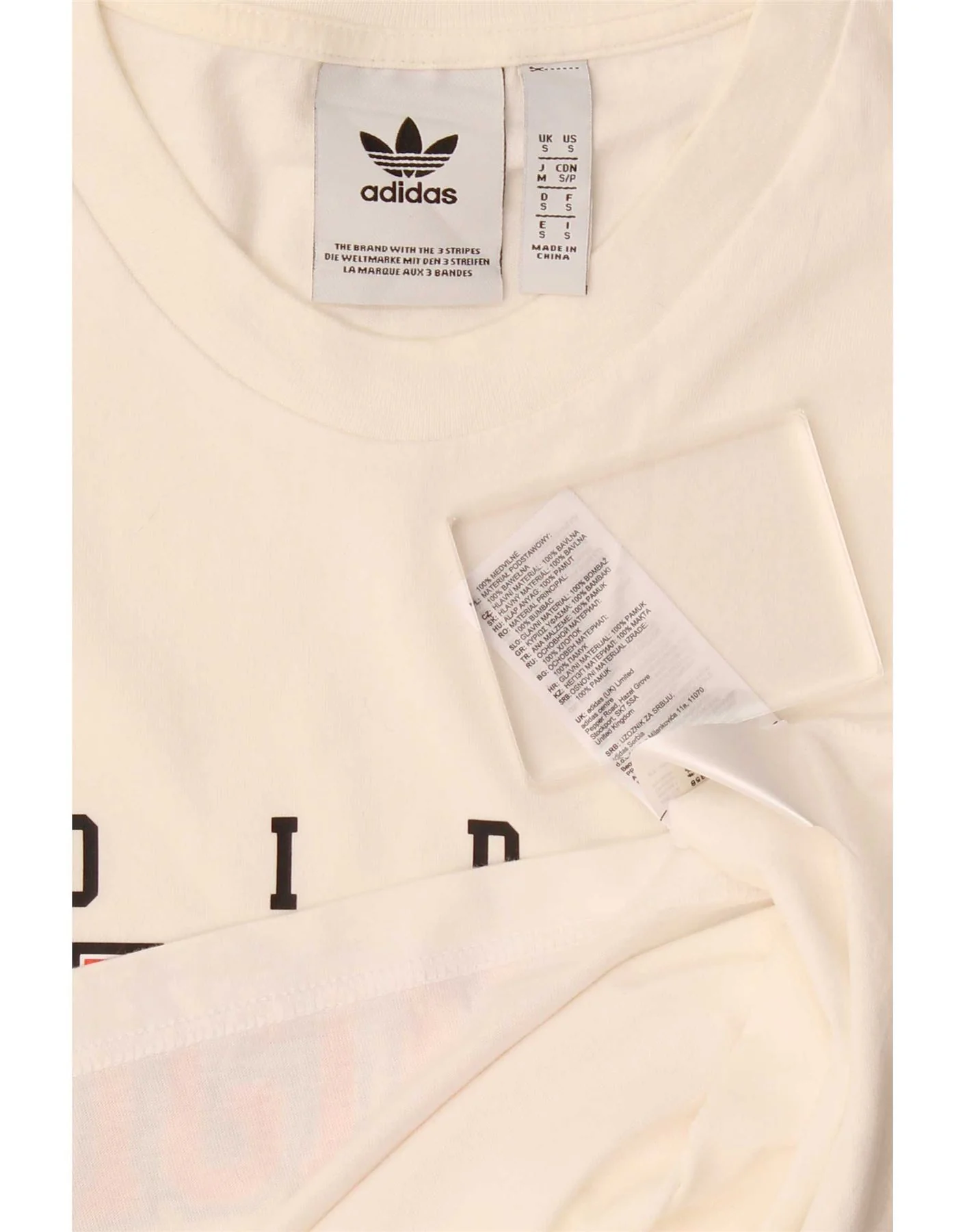 Adidas Mens Graphic T-Shirt Top Small White Cotton - Image 3