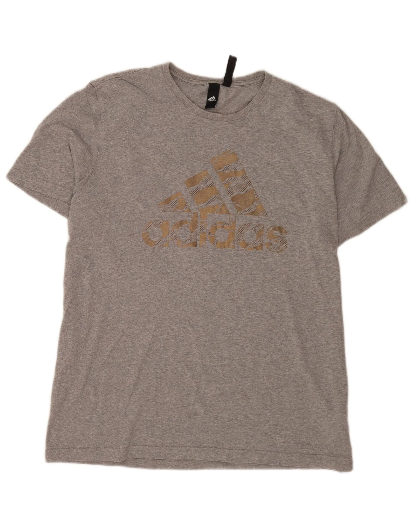 Adidas Mens Graphic T-Shirt Top XL Grey Flecked Cotton
