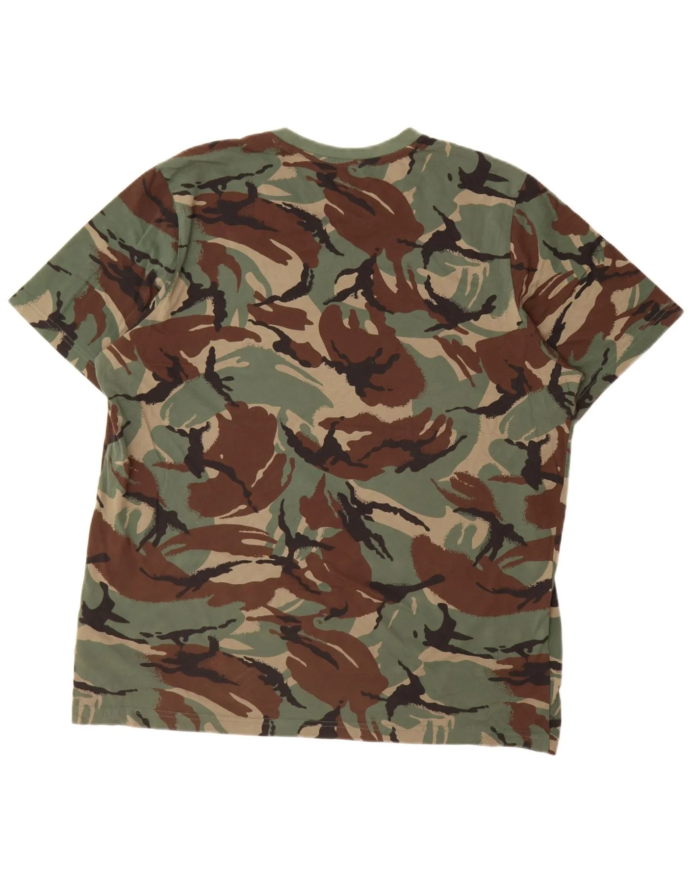 Adidas Mens Graphic T-Shirt Top XL Khaki Camouflage Cotton - Image 2