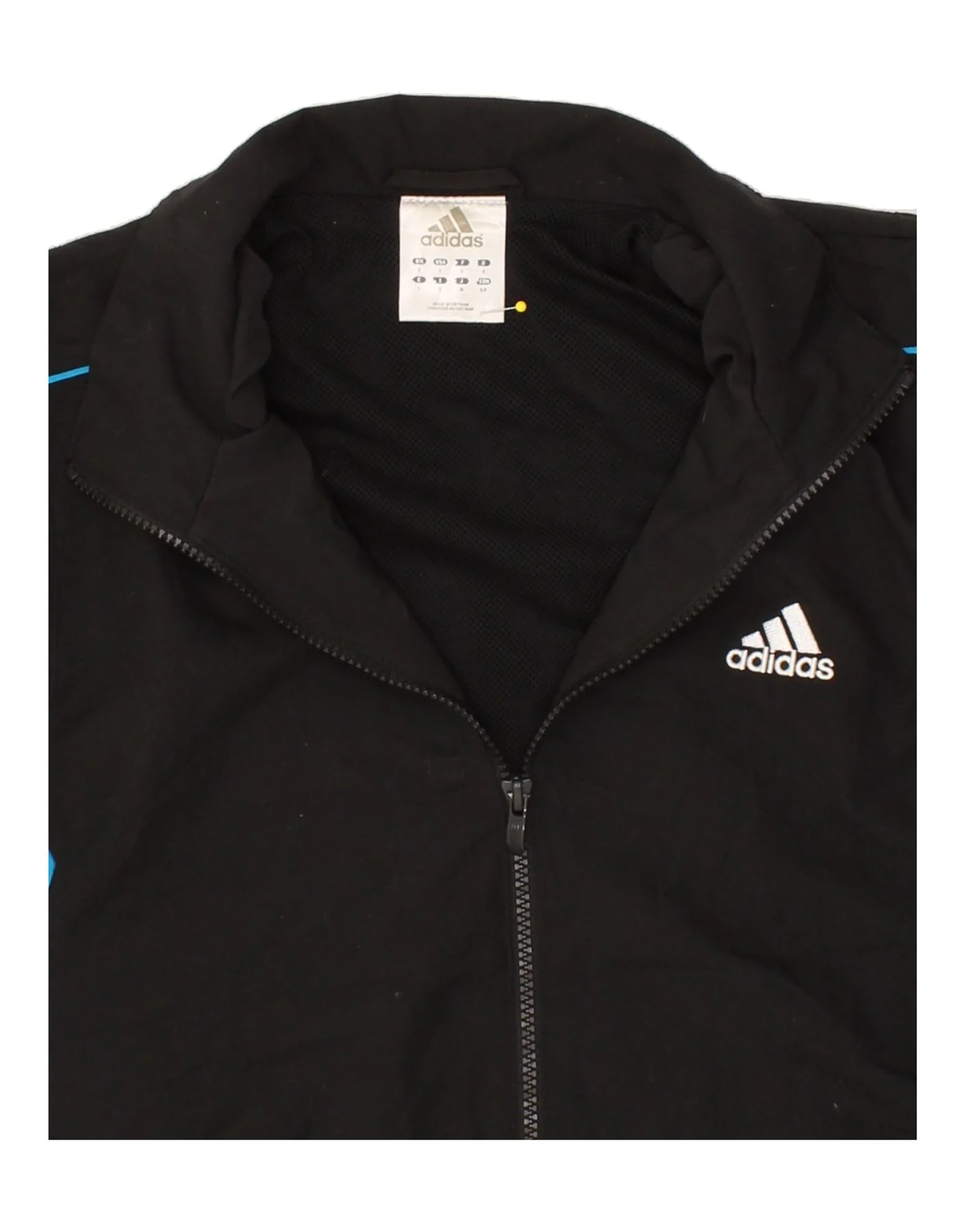 ADIDAS Mens Graphic Tracksuit Top Jacket Small Black Colourblock Polyester - Image 3