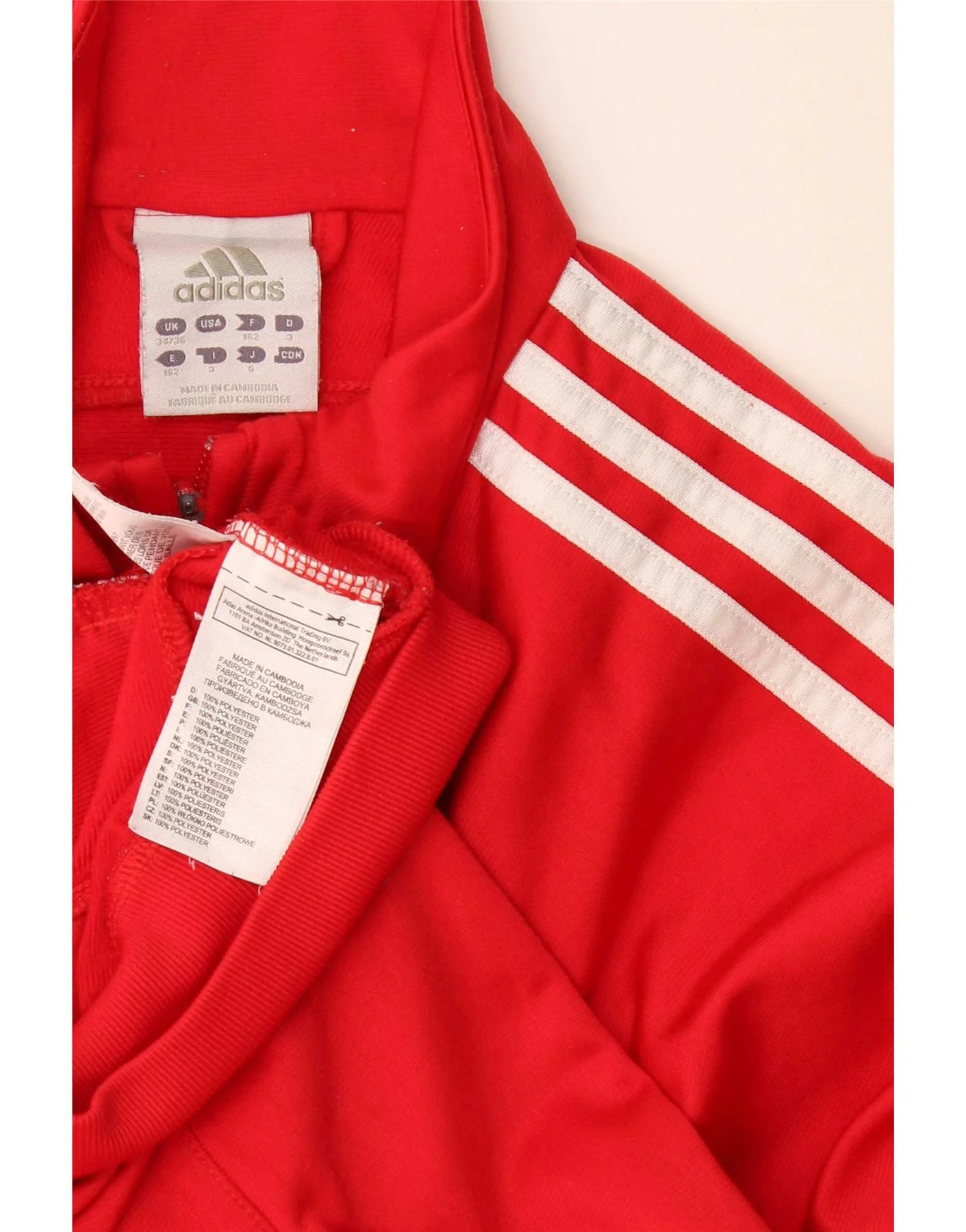 Adidas Mens Graphic Tracksuit Top Jacket UK 34/36 Small Red Colourblock - Image 3