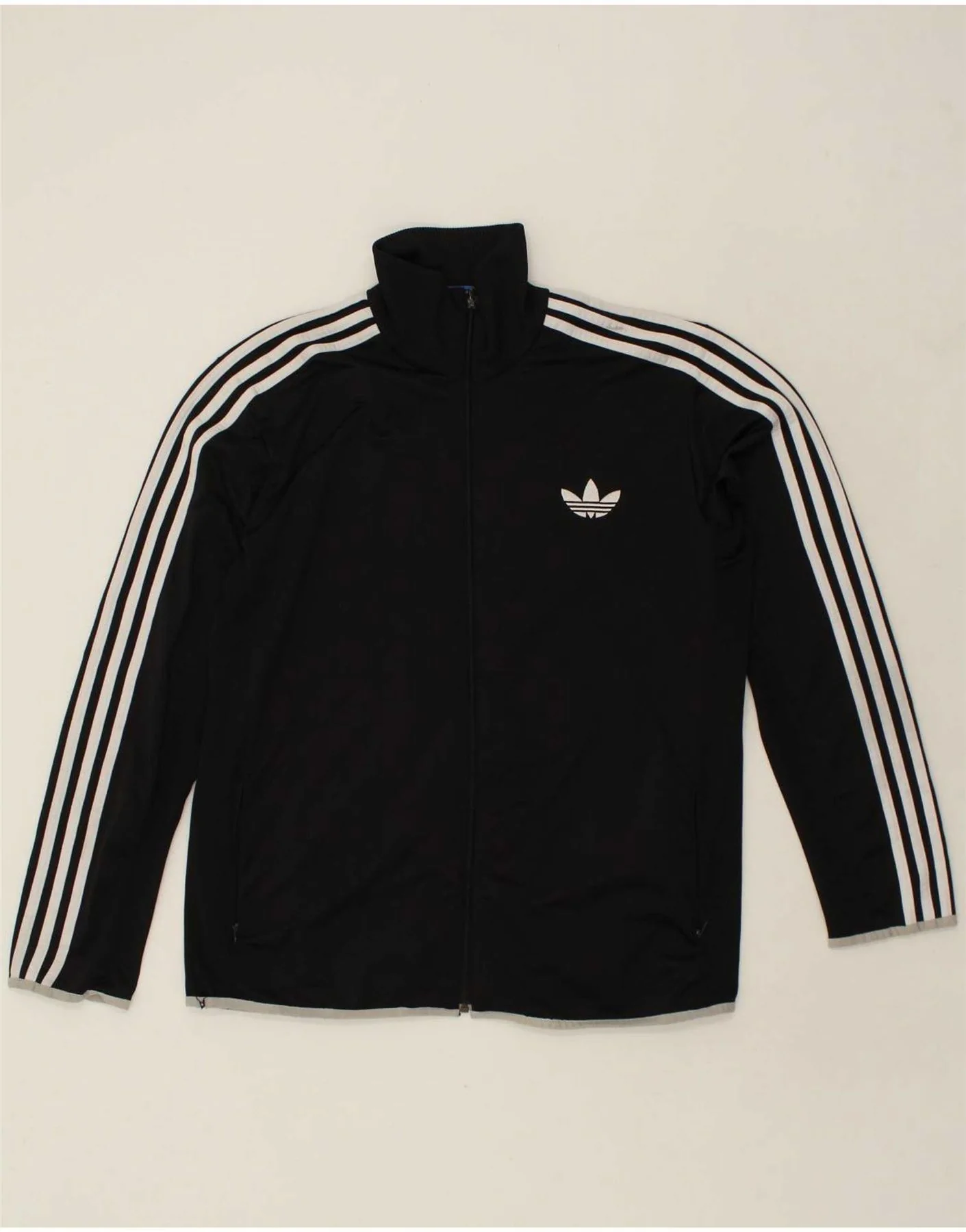 ADIDAS Mens Graphic Tracksuit Top Jacket XL Black Polyester