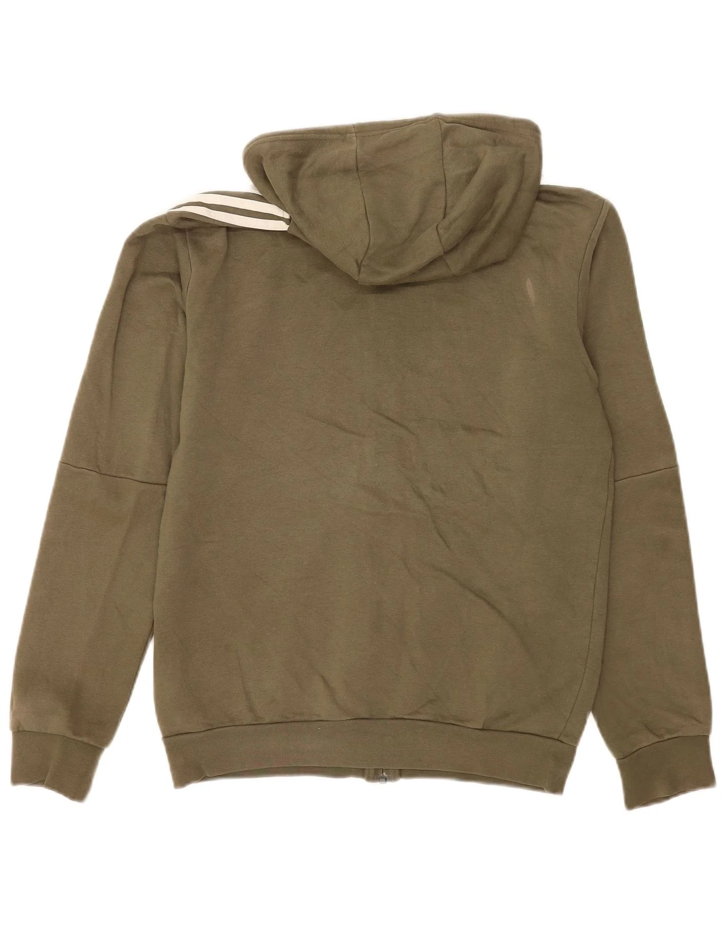 Adidas Mens Graphic Zip Hoodie Sweater XS Khaki Cotton - Image 2
