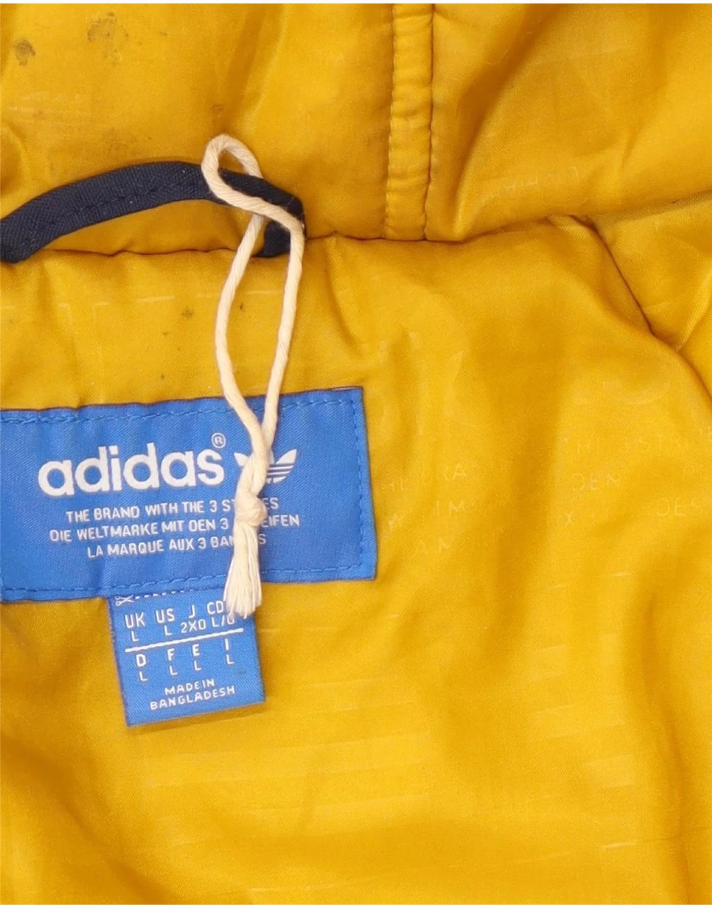 Adidas Mens Hooded Padded Coat UK 40 Large Navy Blue Polyester - Image 7