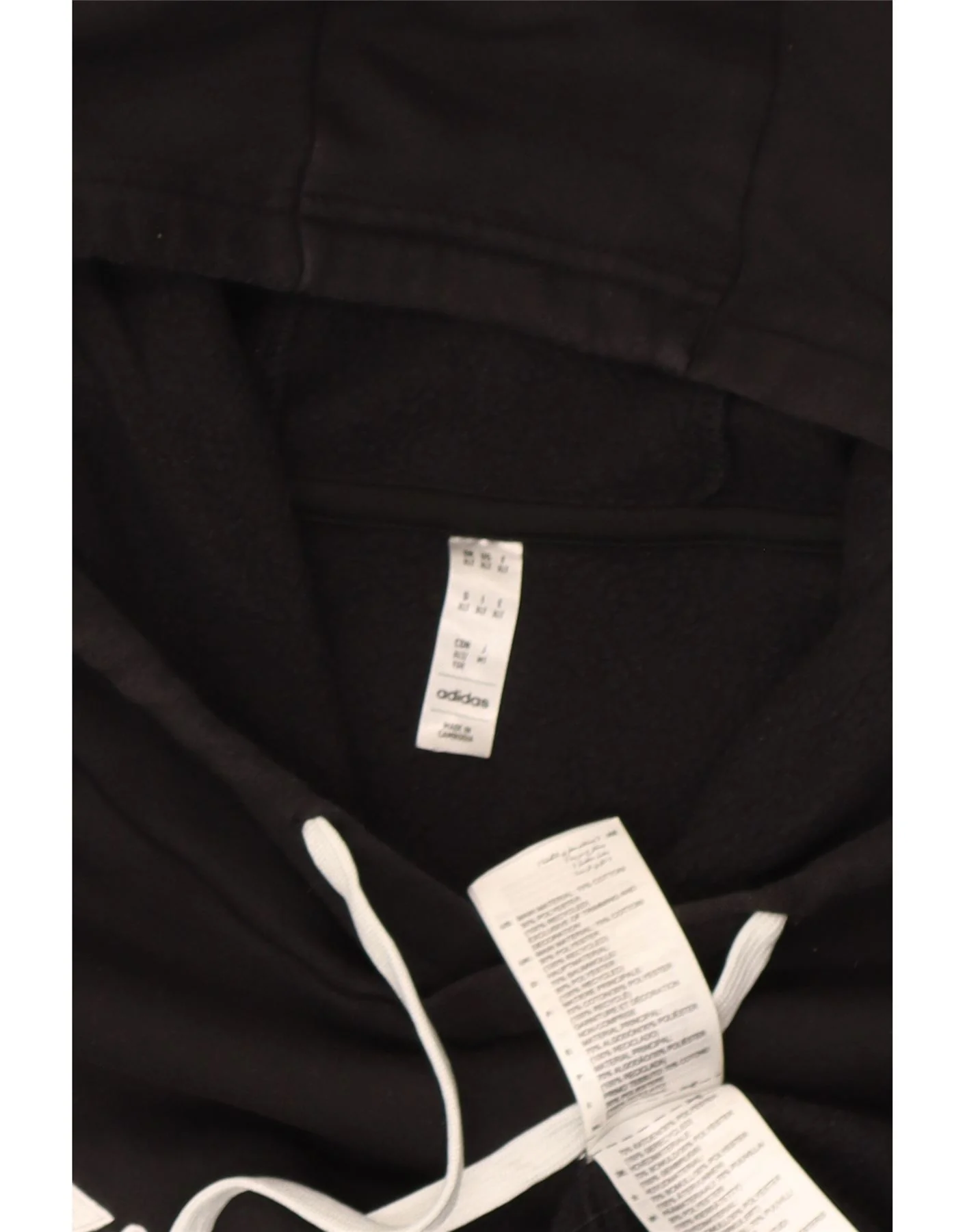 Adidas Mens Hoodie Jumper 2XL Black Cotton - Image 3