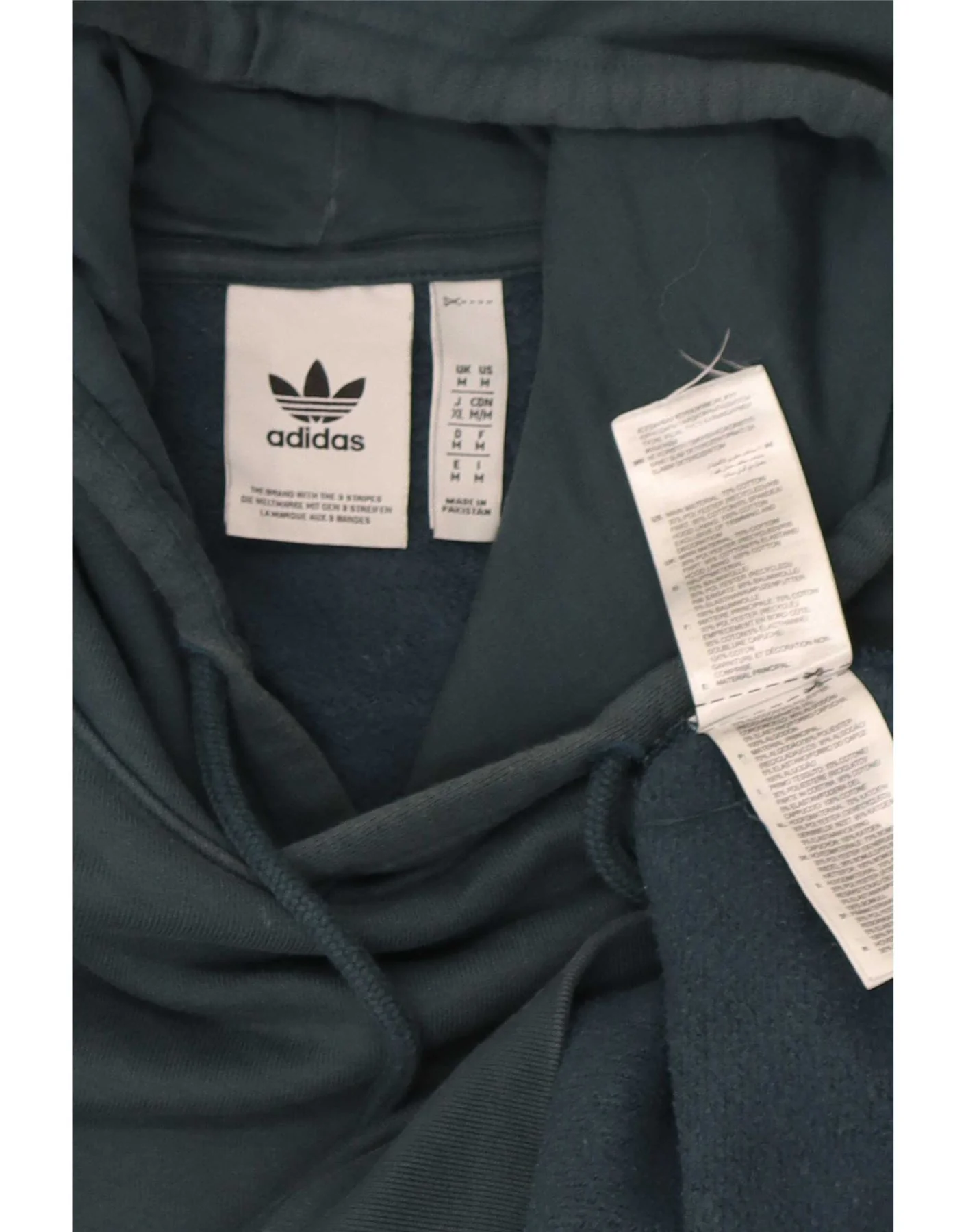 Adidas Mens Hoodie Jumper Medium Green Cotton - Image 3