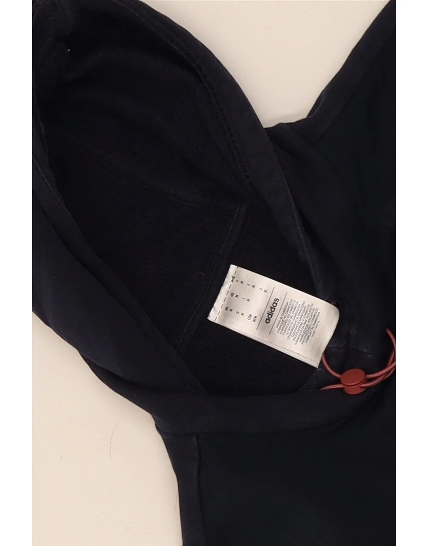 Adidas Mens Hoodie Jumper Medium Navy Blue Cotton - Image 4