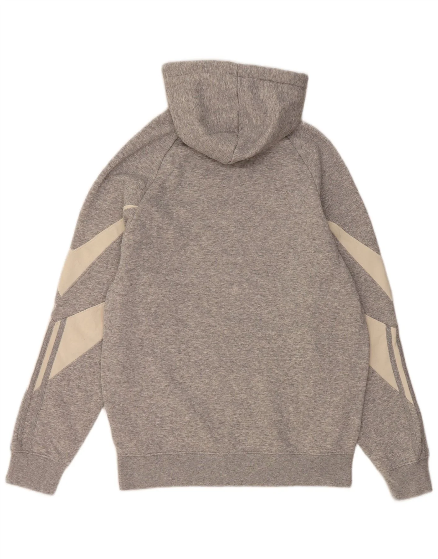 Adidas Mens Hoodie Jumper XS Grey Colourblock Cotton - Image 2