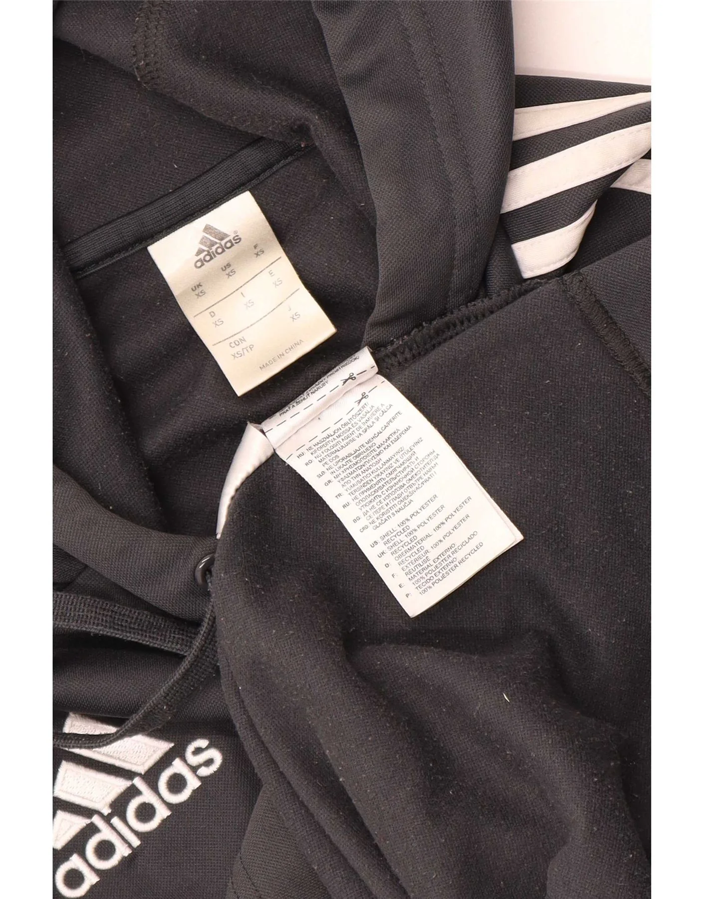 Adidas Mens Hoodie Jumper XS Grey Polyester - Image 3