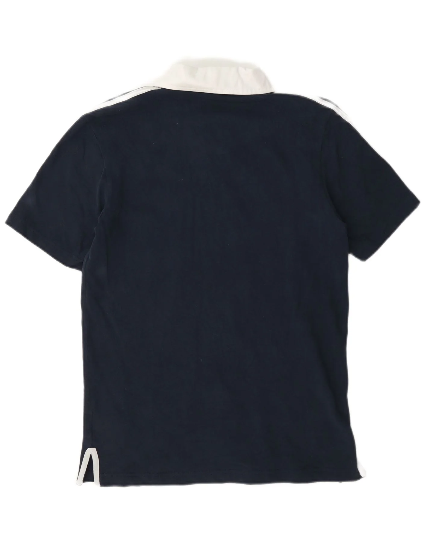 Adidas Mens Italia Polo Shirt Small Navy Blue Colourblock Cotton - Image 2