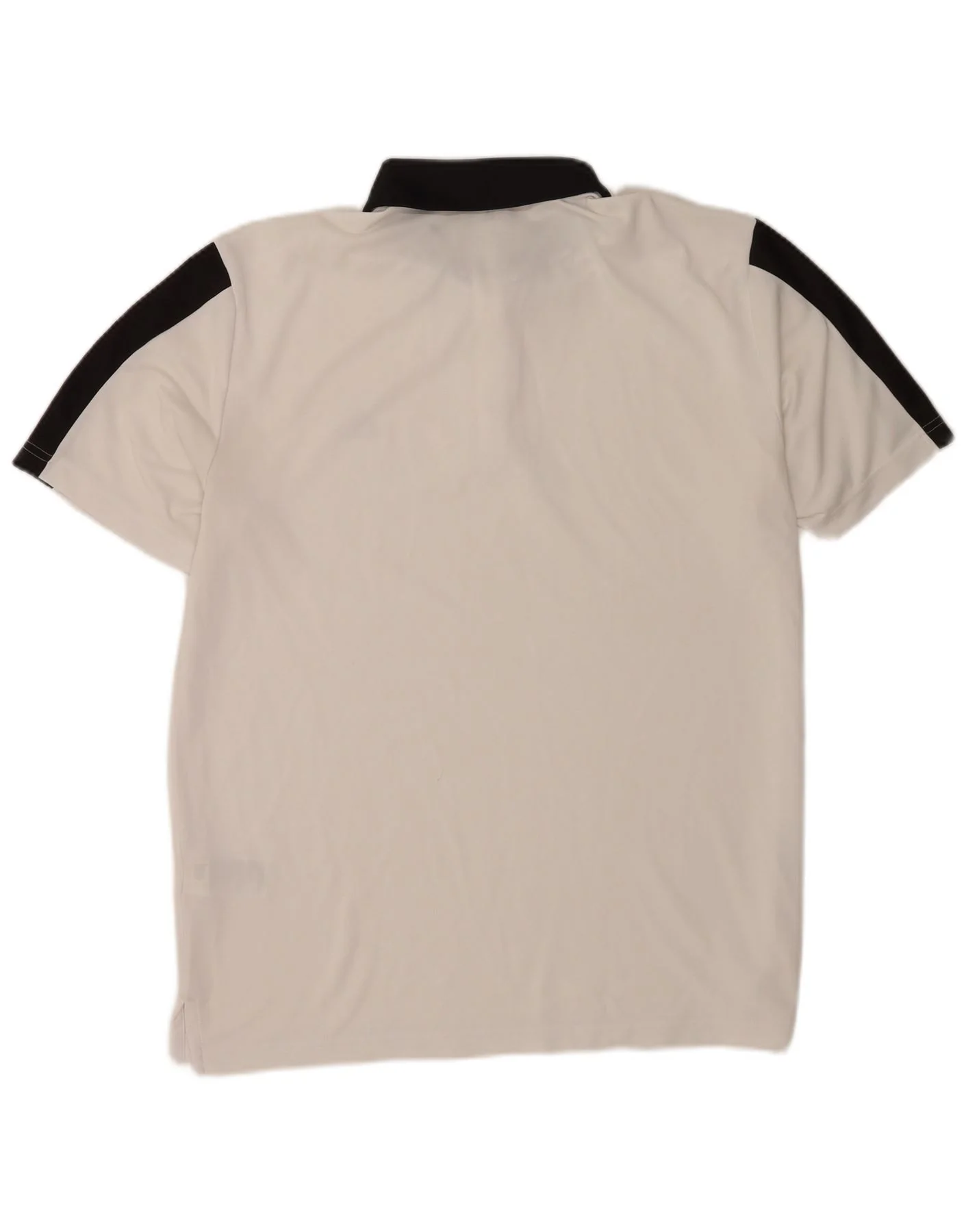 Adidas Mens Polo Shirt Large White Colourblock Polyester - Image 2