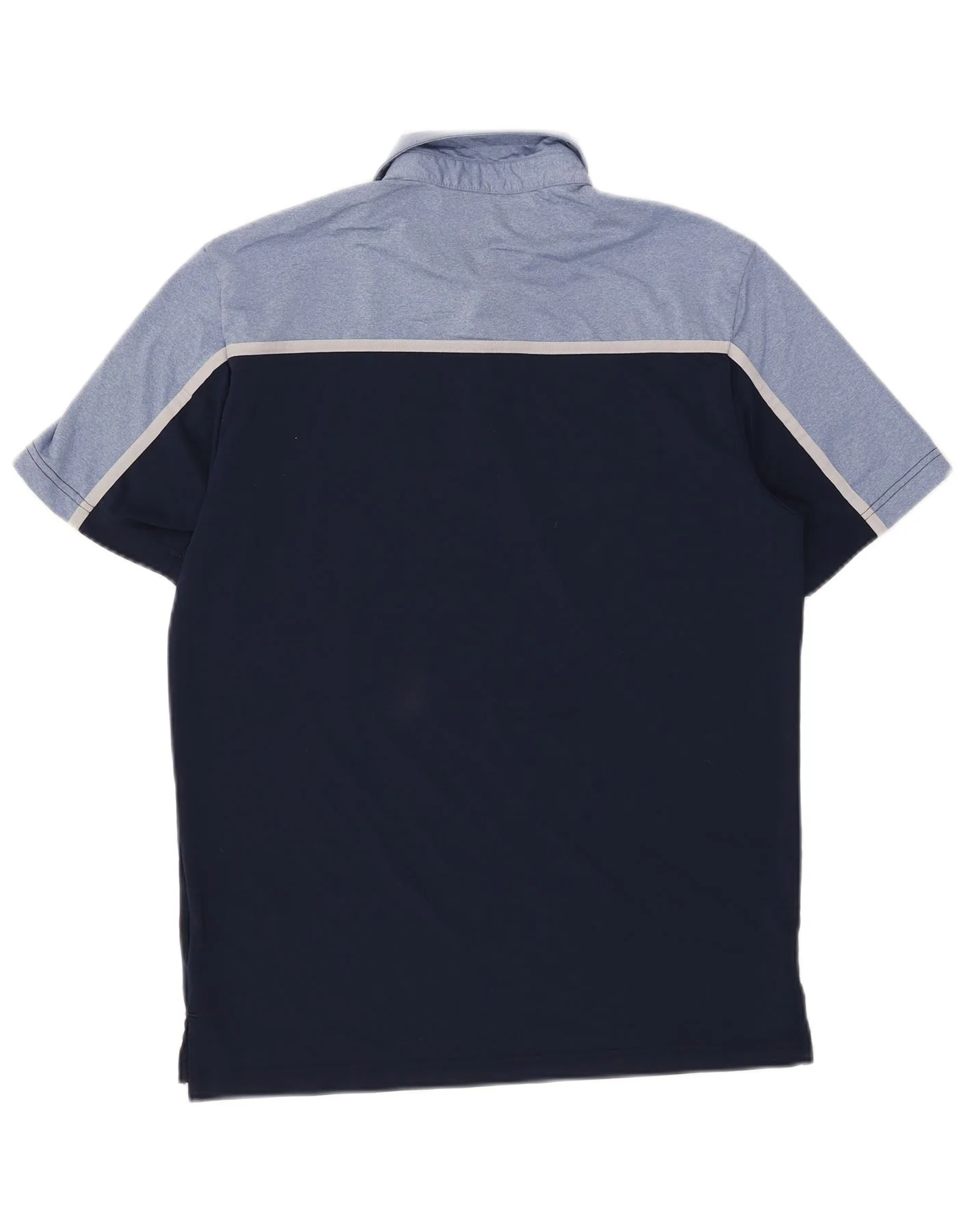 Adidas Mens Polo Shirt Small Navy Blue Colourblock Polyester - Image 2