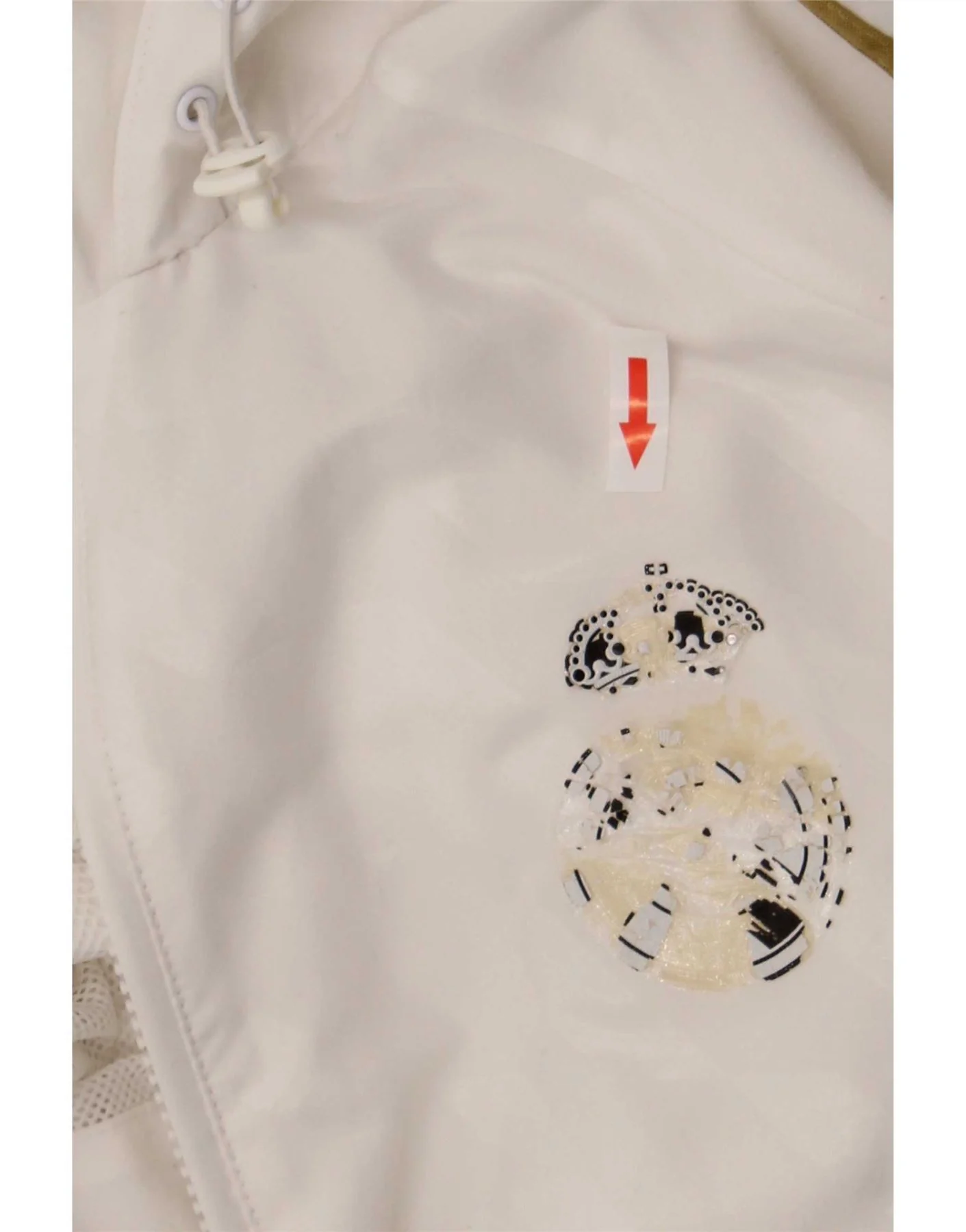 Adidas Mens Real Madrid Hooded Tracksuit Top Jacket UK 40/42 Medium White - Image 4