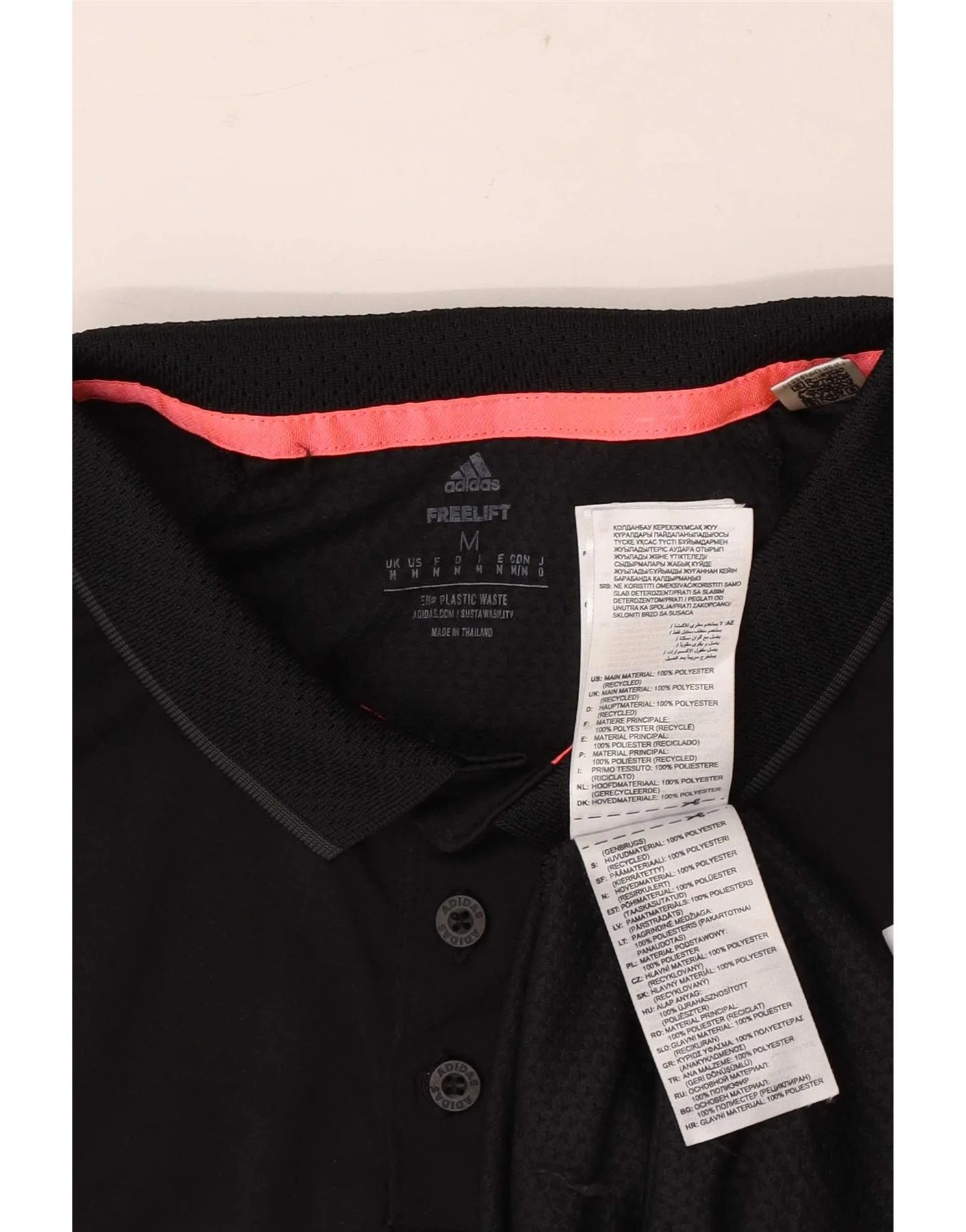 Adidas Mens Regular Fit Polo Shirt Medium Black Polyester - Image 3