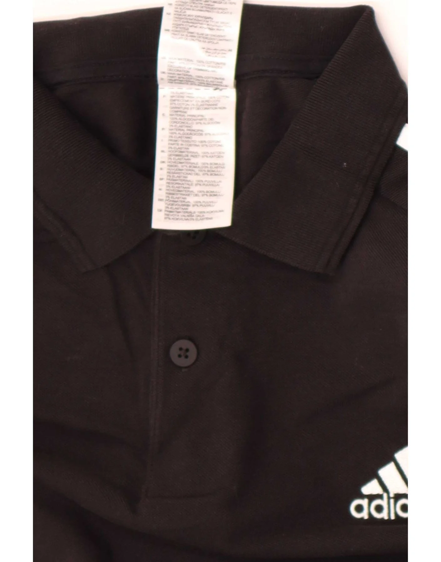 Adidas Mens Short Sleeve Regular Polo Shirt Large Black Cotton - Image 4