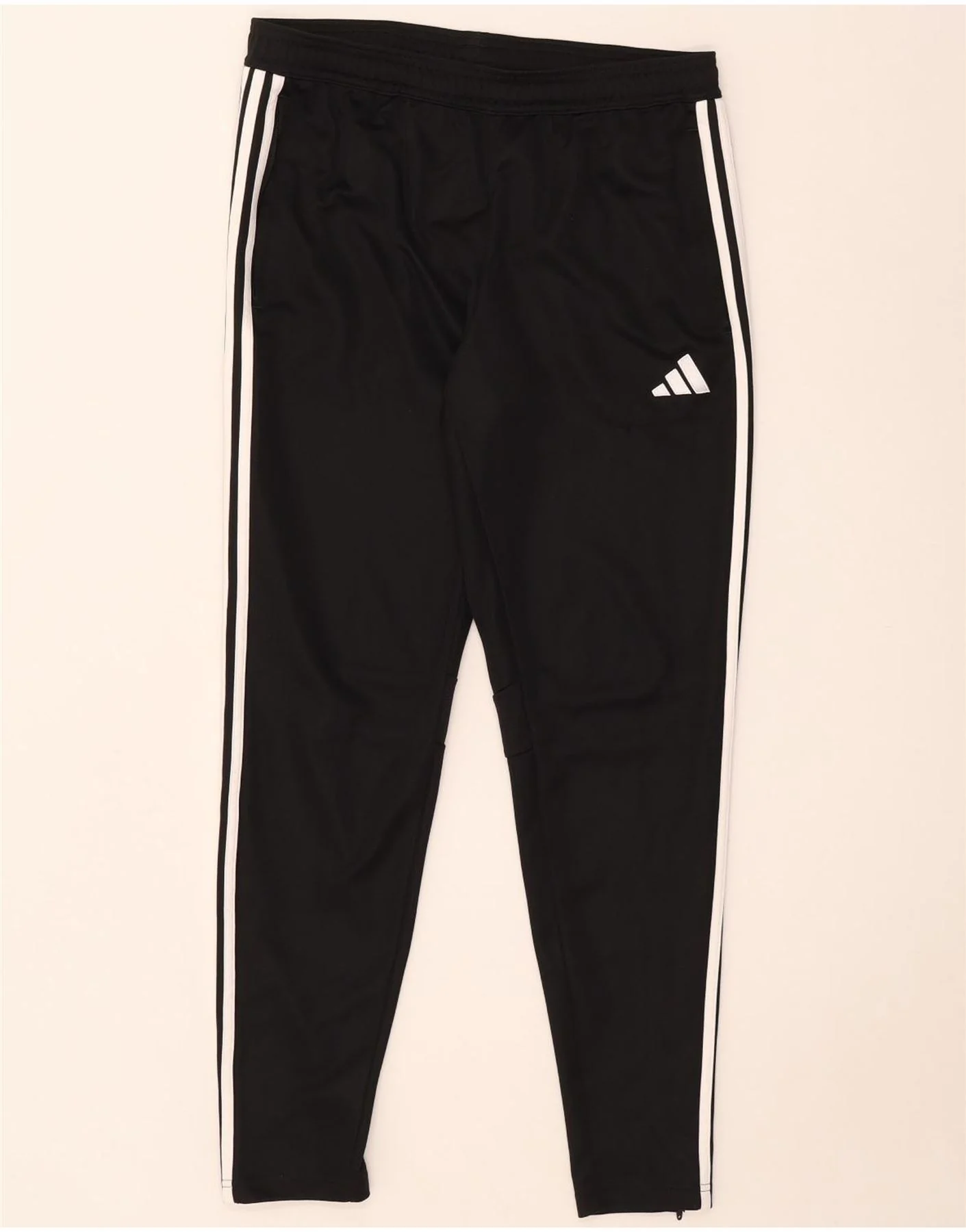 Adidas Mens Slim Fit Tracksuit Trousers Large Black Polyester