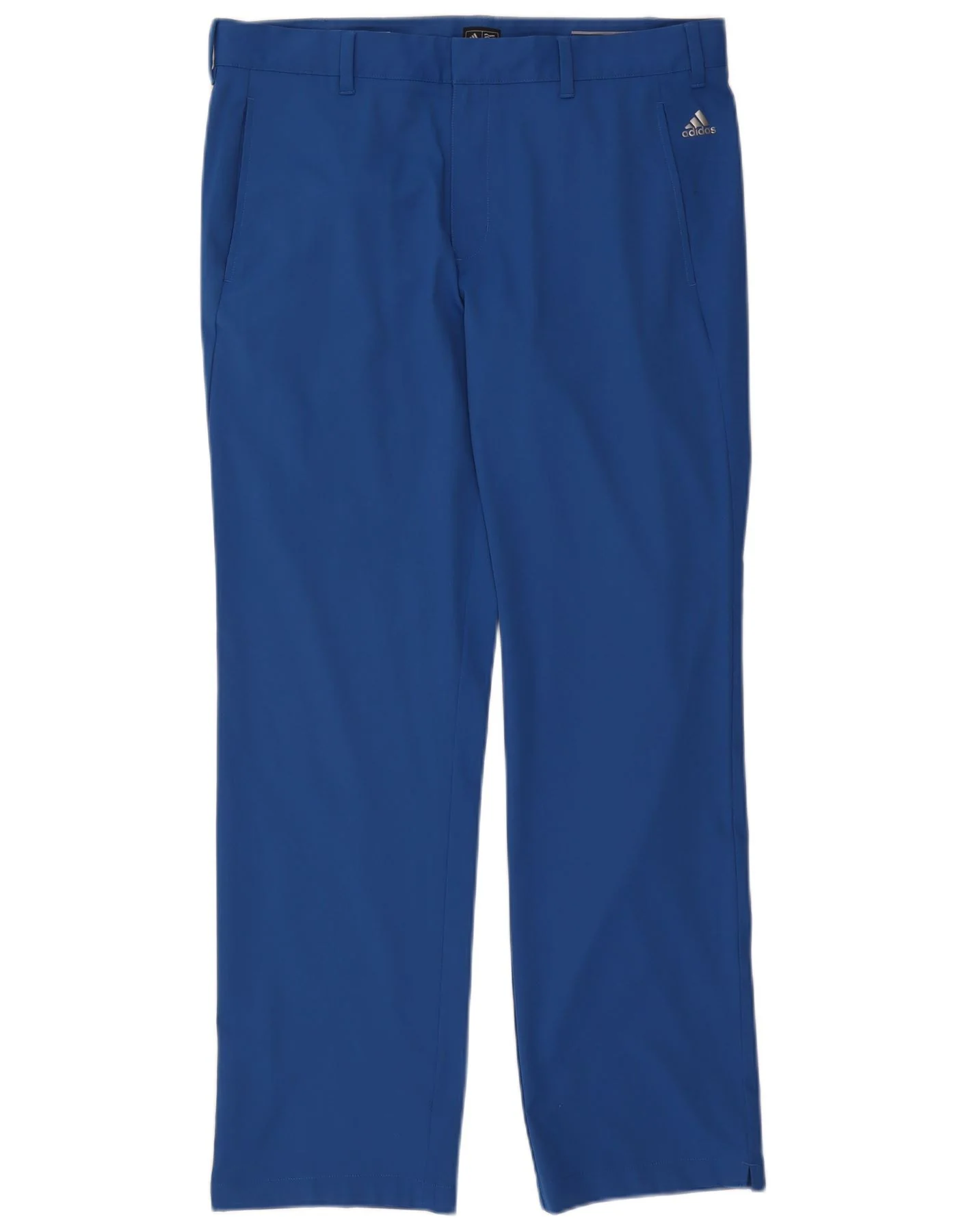 Adidas Mens Straight Chino Trousers W36 L32 Blue Polyester