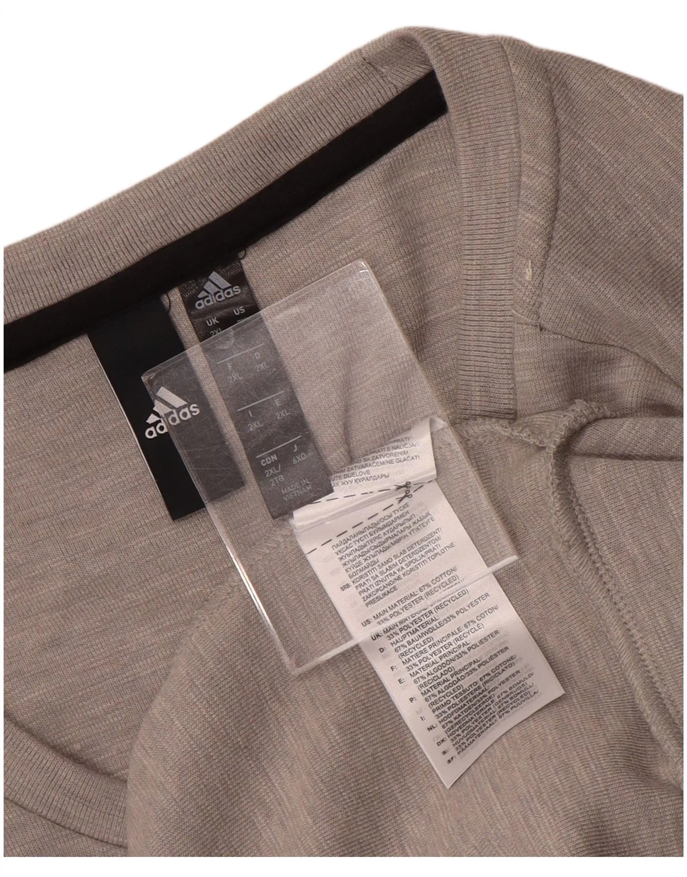 Adidas Mens Sweatshirt Jumper 2XL Grey - Image 3