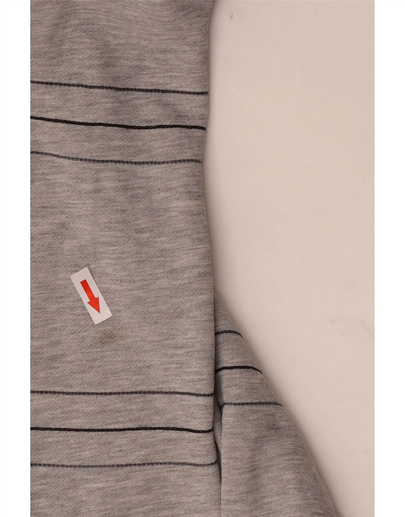 Adidas Mens Sweatshirt Jumper Large Grey Striped Cotton - Image 3