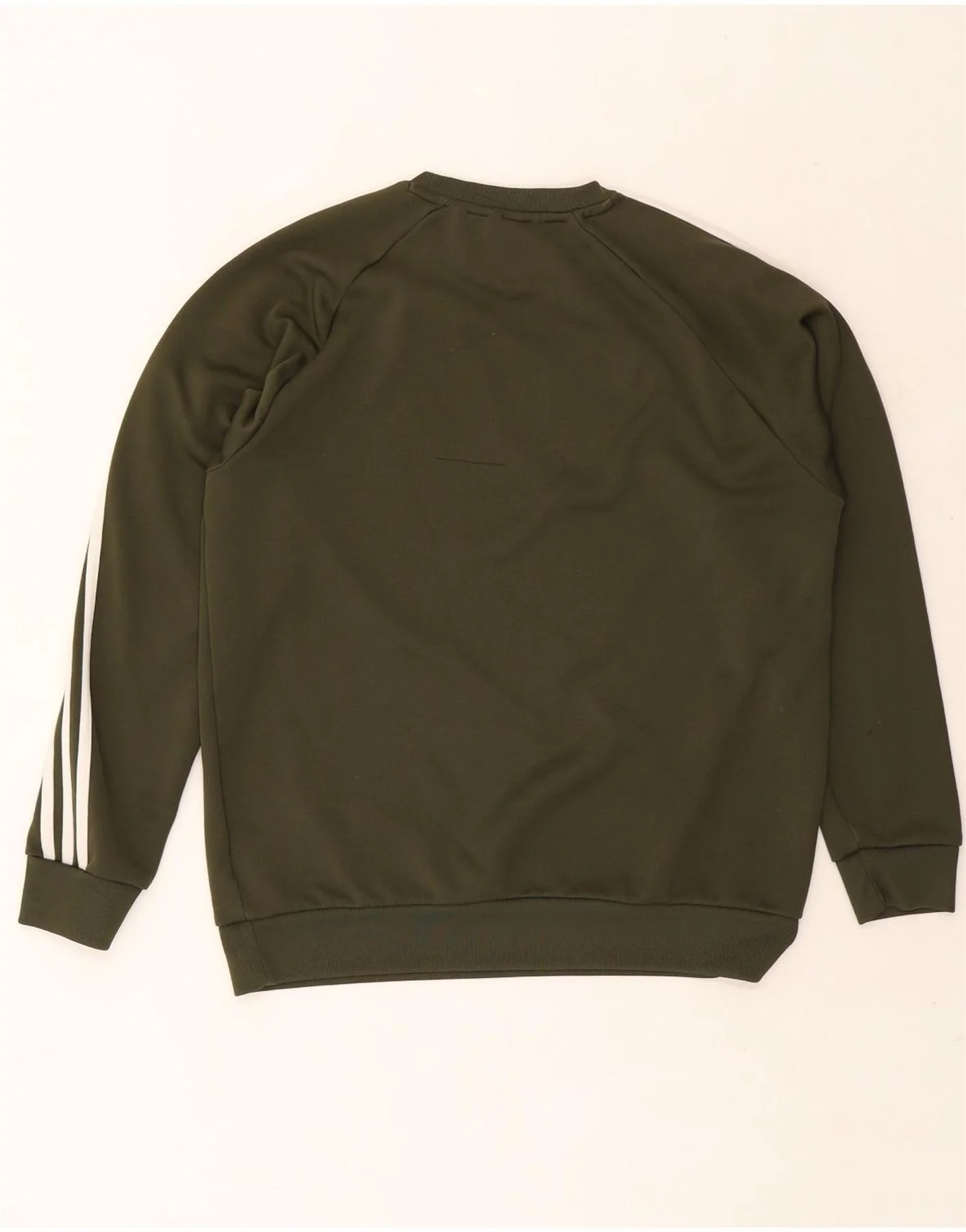Adidas Mens Sweatshirt Jumper Large Khaki Polyester - Image 2