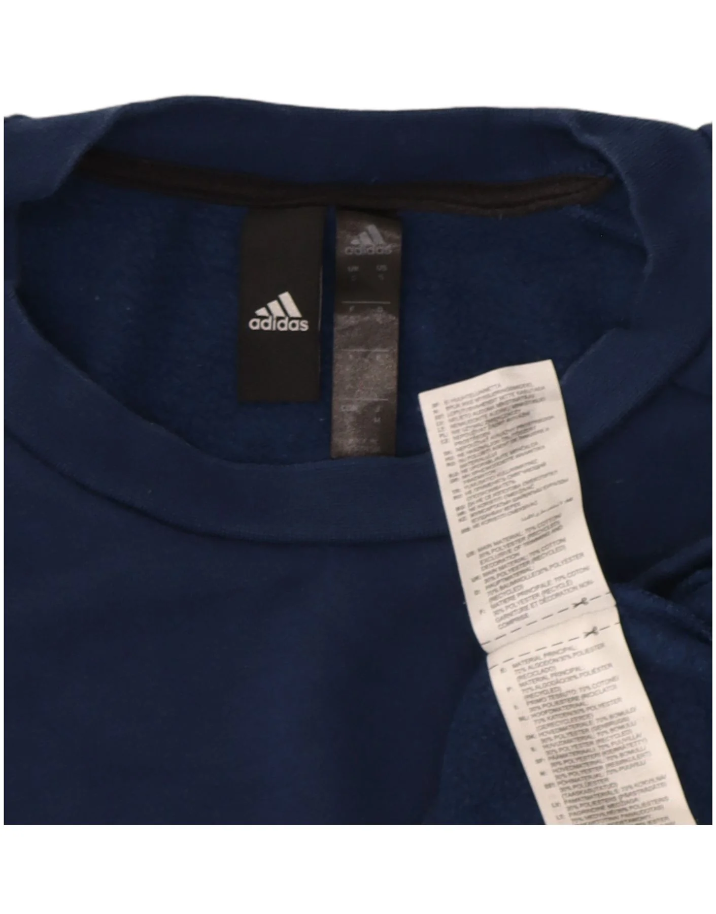 Adidas Mens Sweatshirt Jumper Small Navy Blue Cotton - Image 3