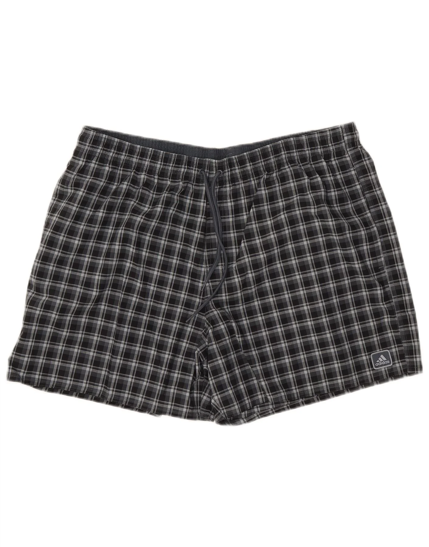 Adidas Mens Swimming Shorts XL Navy Blue Check Polyester