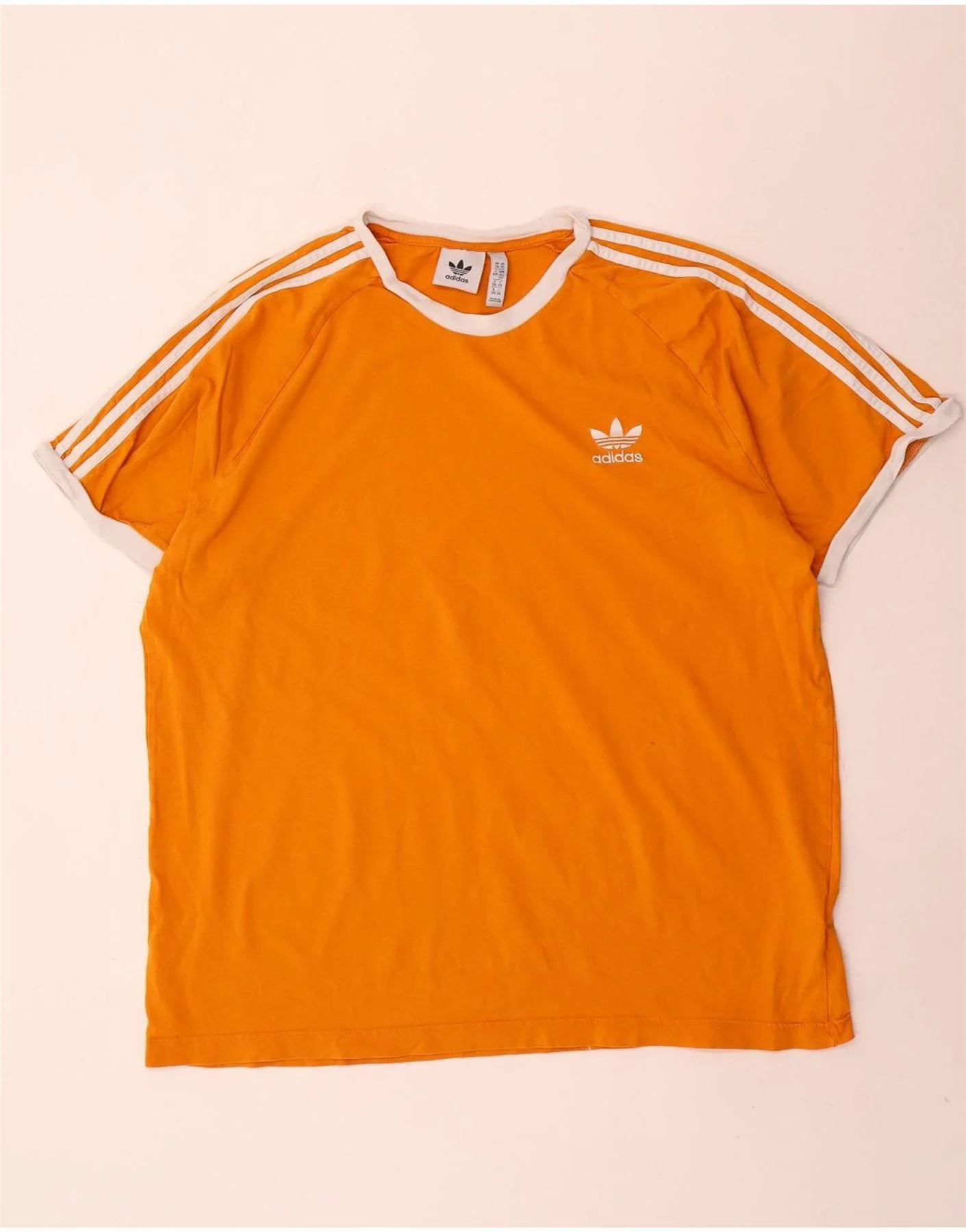 Adidas Mens T-Shirt Top 2XL Orange Cotton