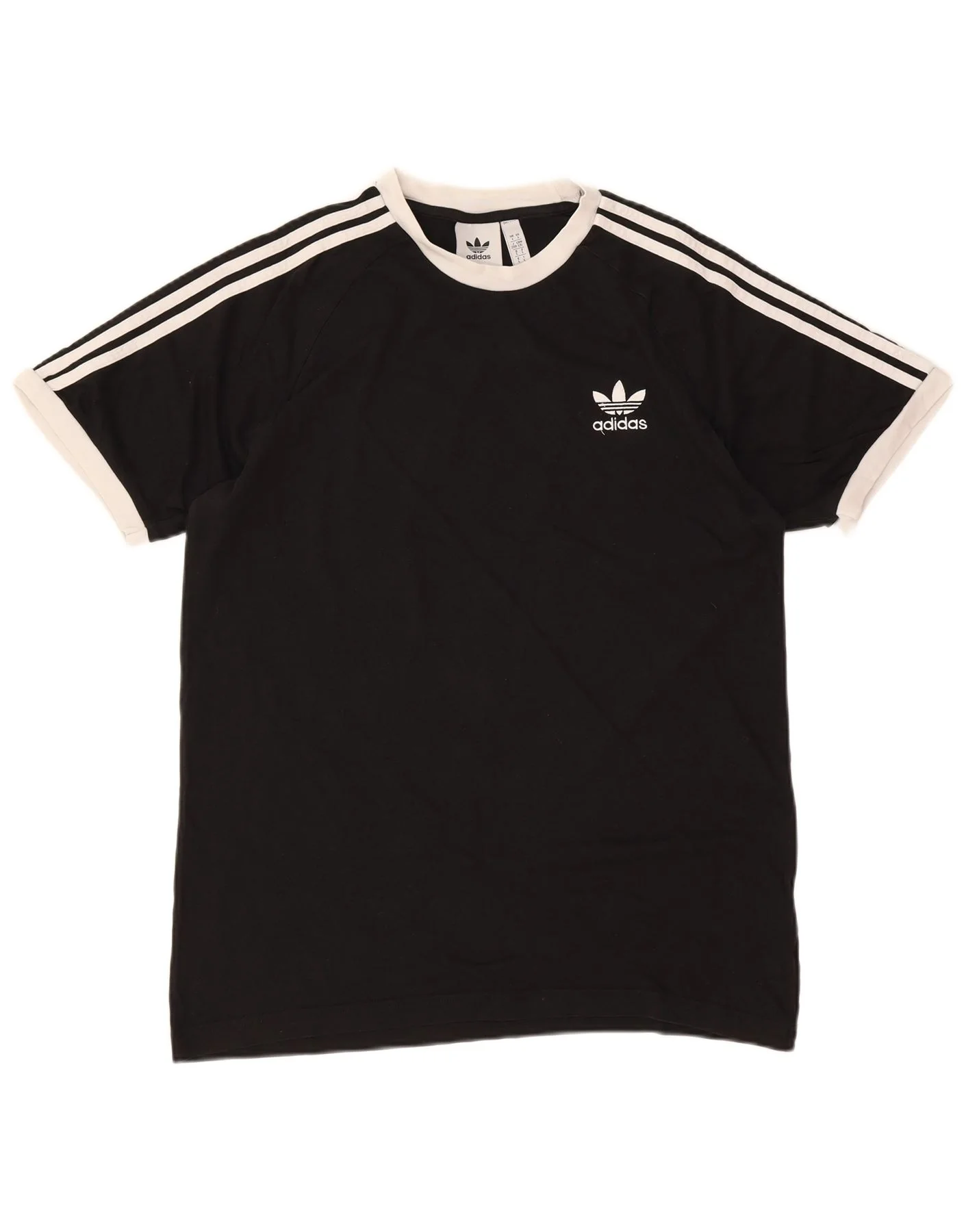 Adidas Mens T-Shirt Top Large Black Cotton