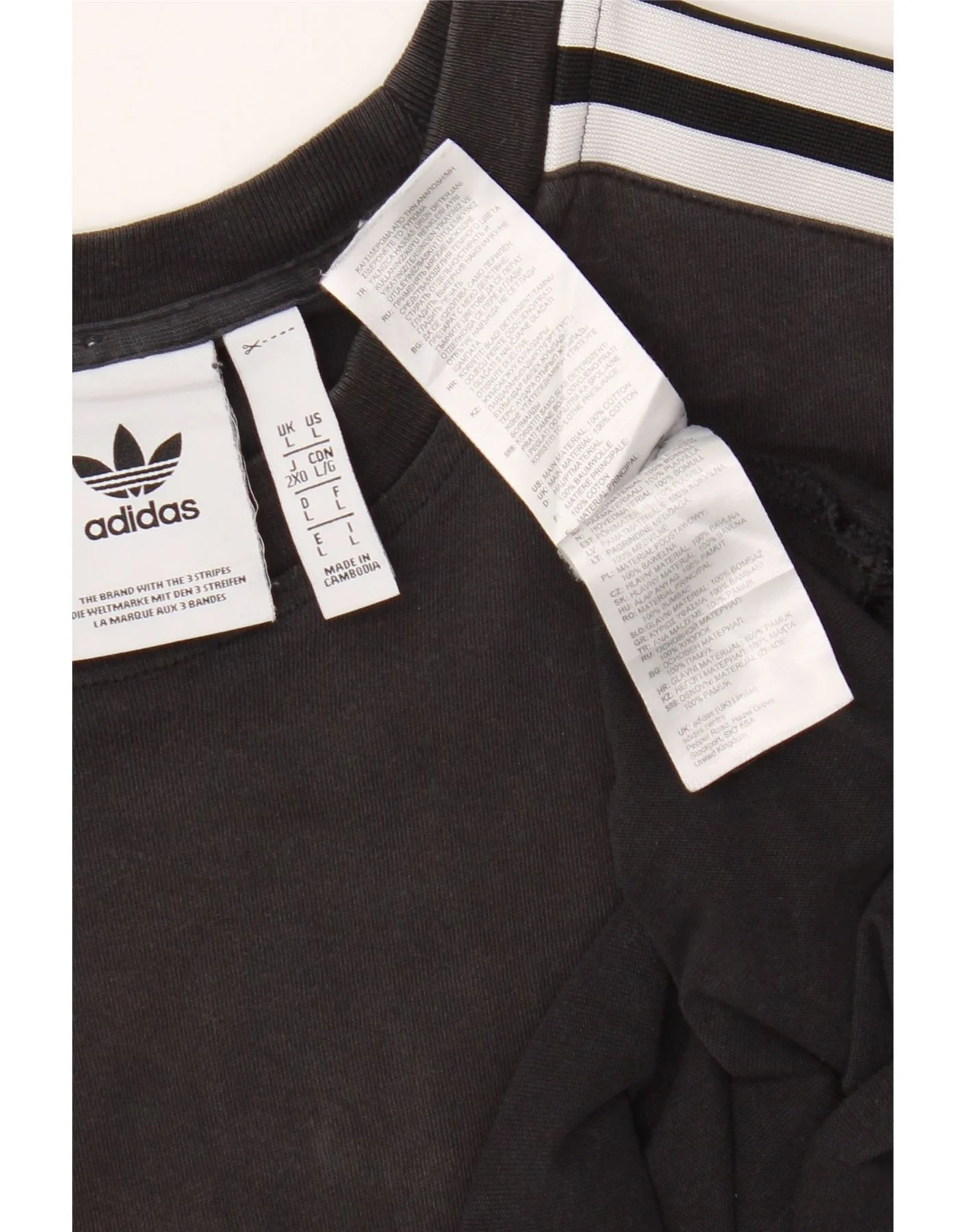 Adidas Mens T-Shirt Top Large Black Cotton - Image 3