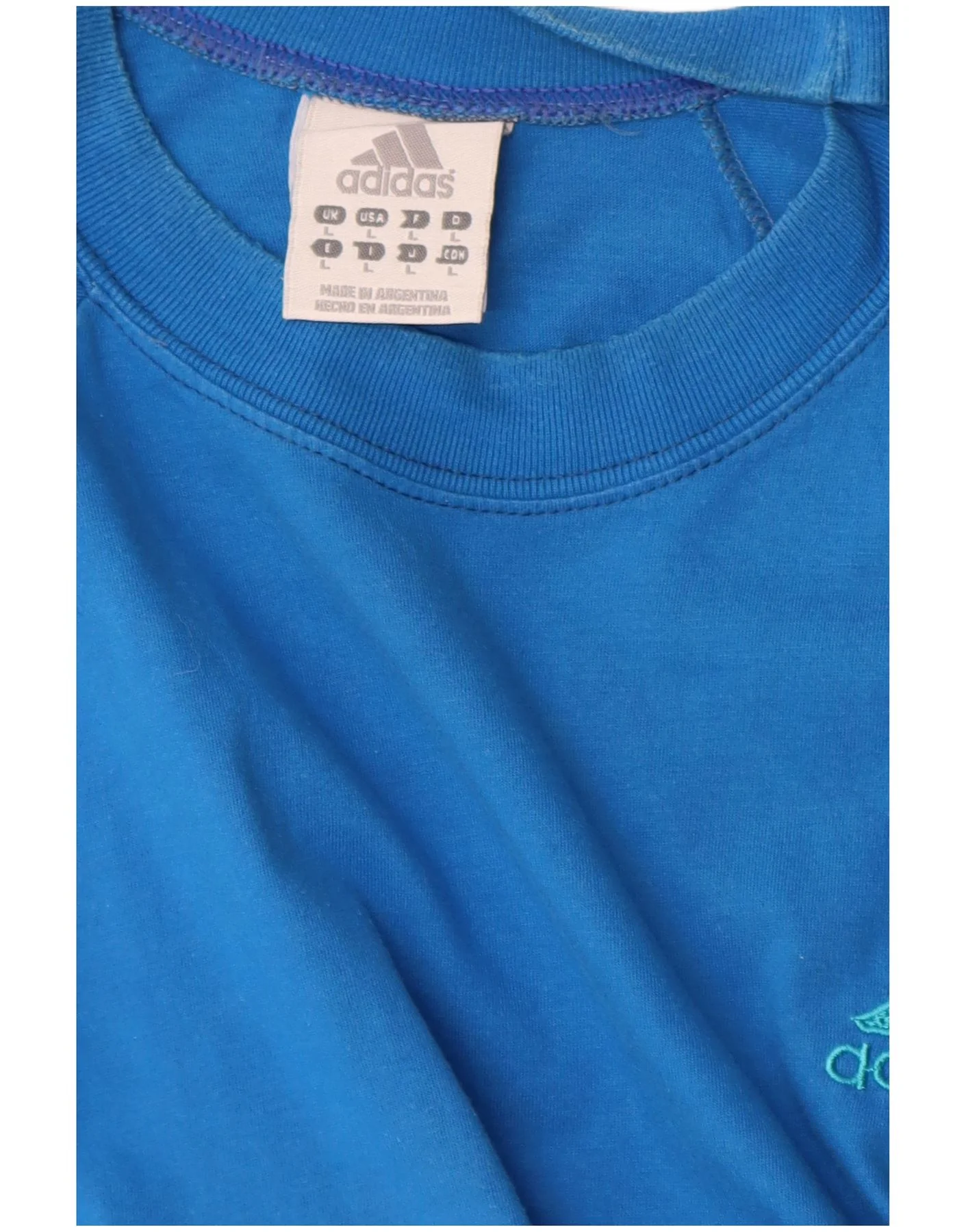 Adidas Mens T-Shirt Top Large Blue - Image 3