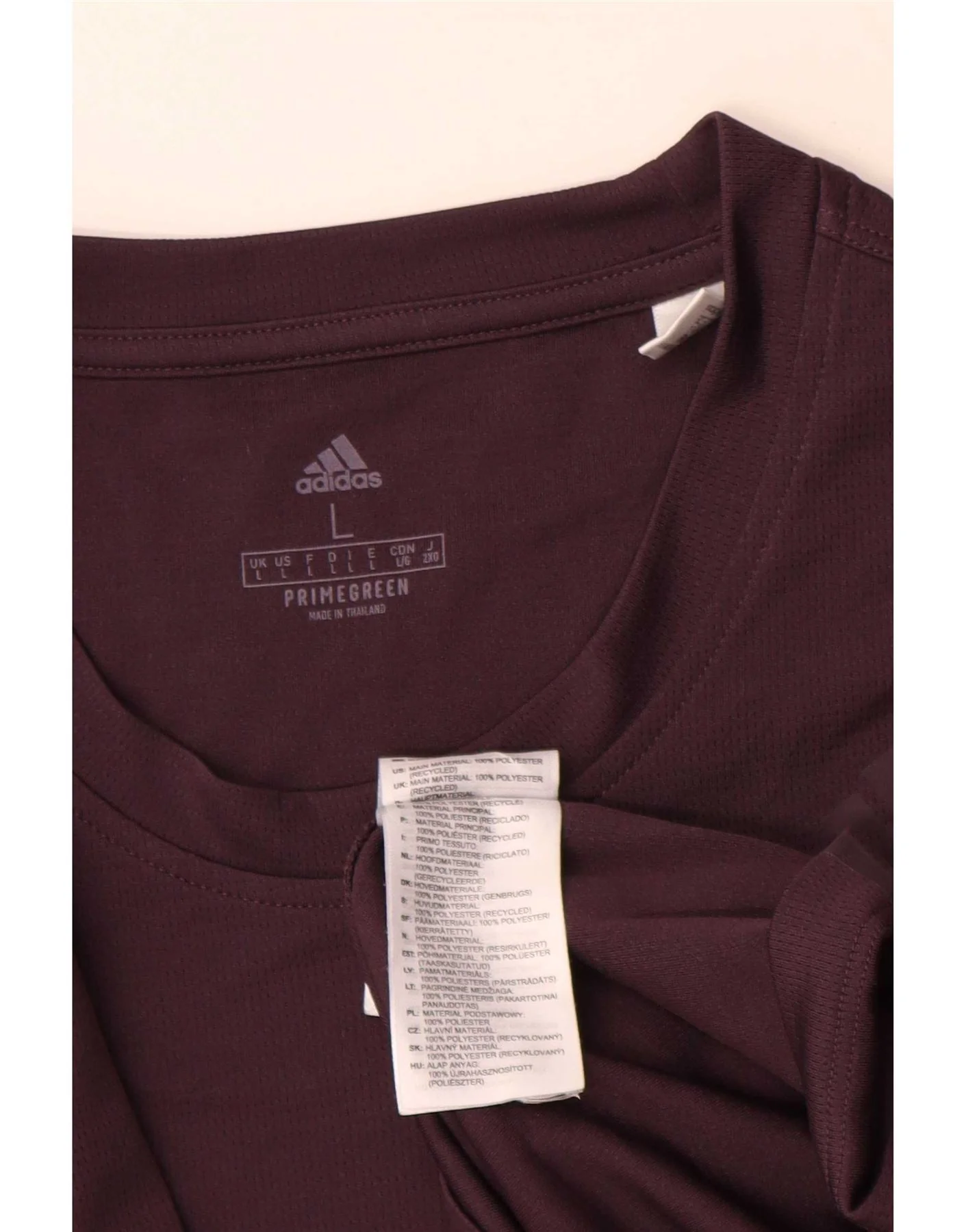 Adidas Mens T-Shirt Top Large Purple Polyester - Image 3