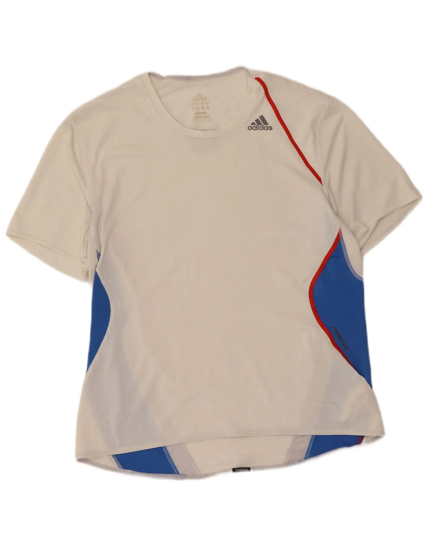 Adidas Mens T-Shirt Top Large White Colourblock Polyester