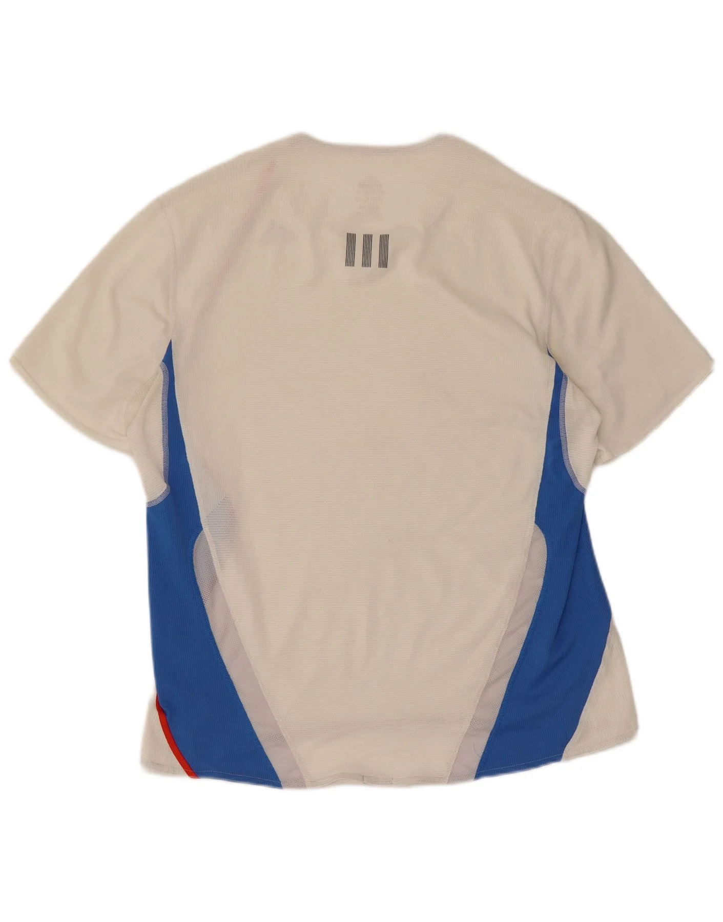 Adidas Mens T-Shirt Top Large White Colourblock Polyester - Image 2