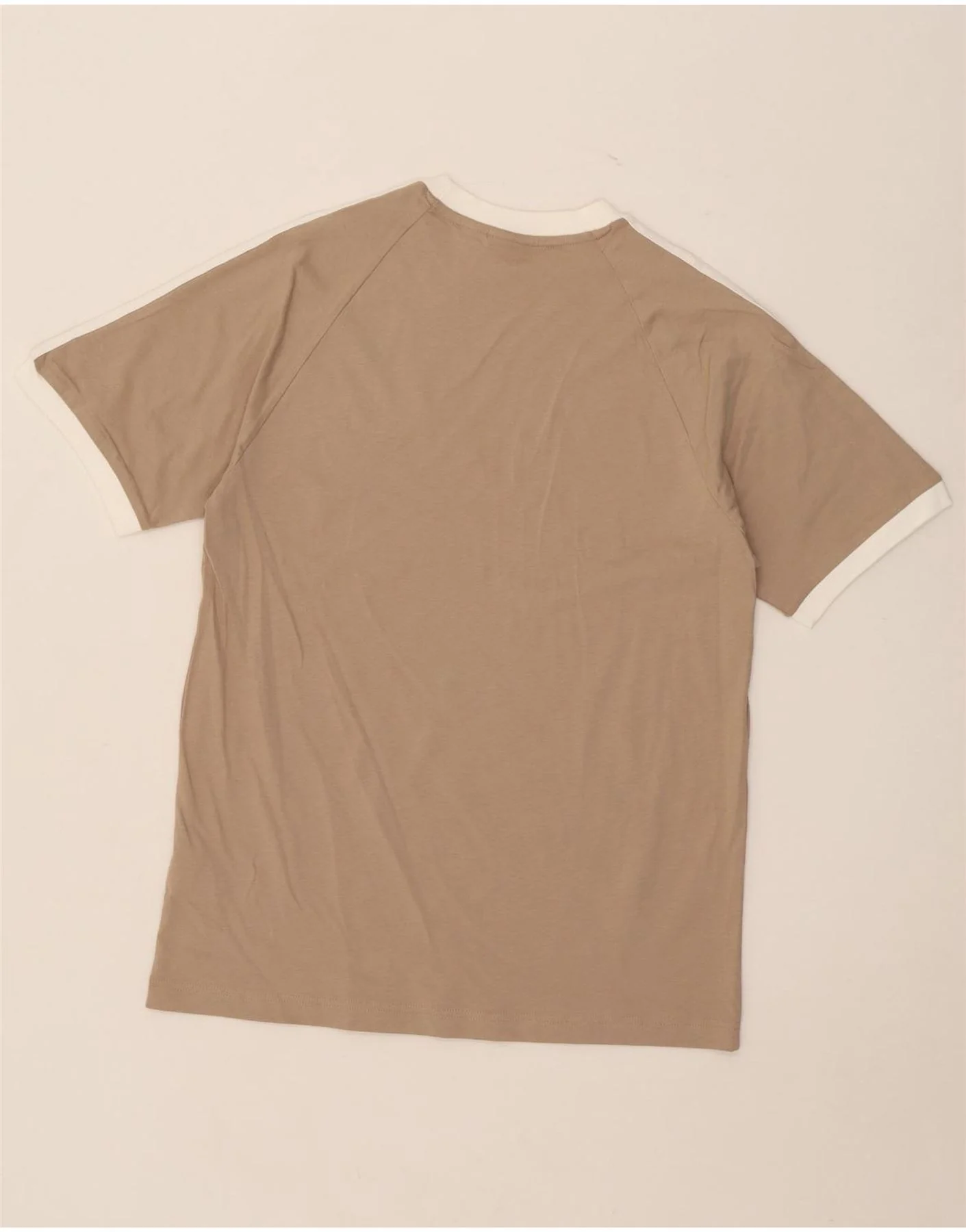 Adidas Mens T-Shirt Top Medium Beige Cotton - Image 2