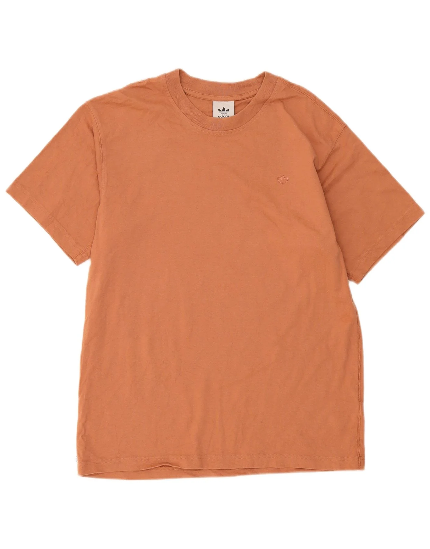 Adidas Mens T-Shirt Top Medium Brown Cotton