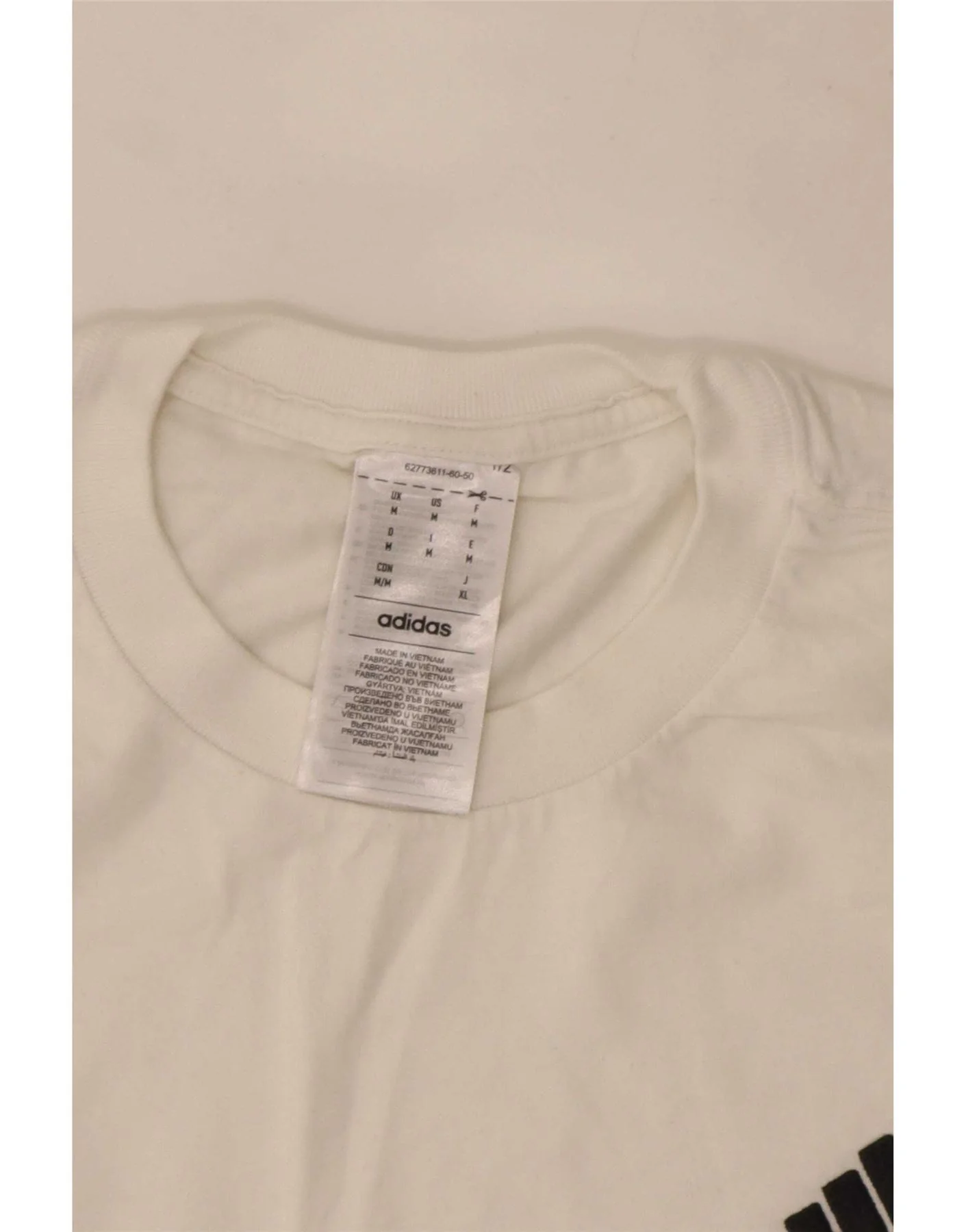 Adidas Mens T-Shirt Top Medium White Cotton - Image 4