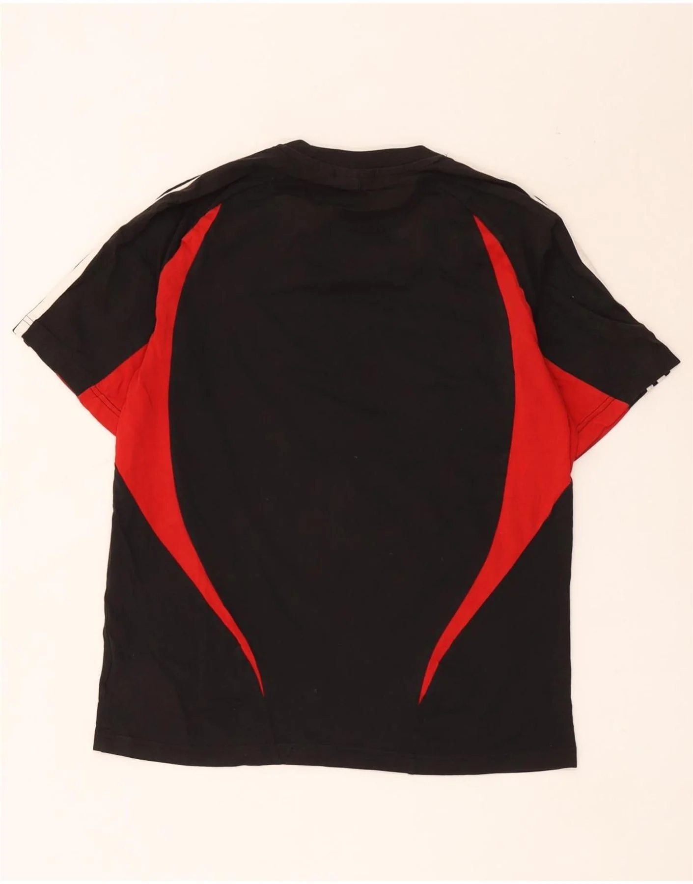 Adidas Mens T-Shirt Top Small Black Colourblock Cotton - Image 2