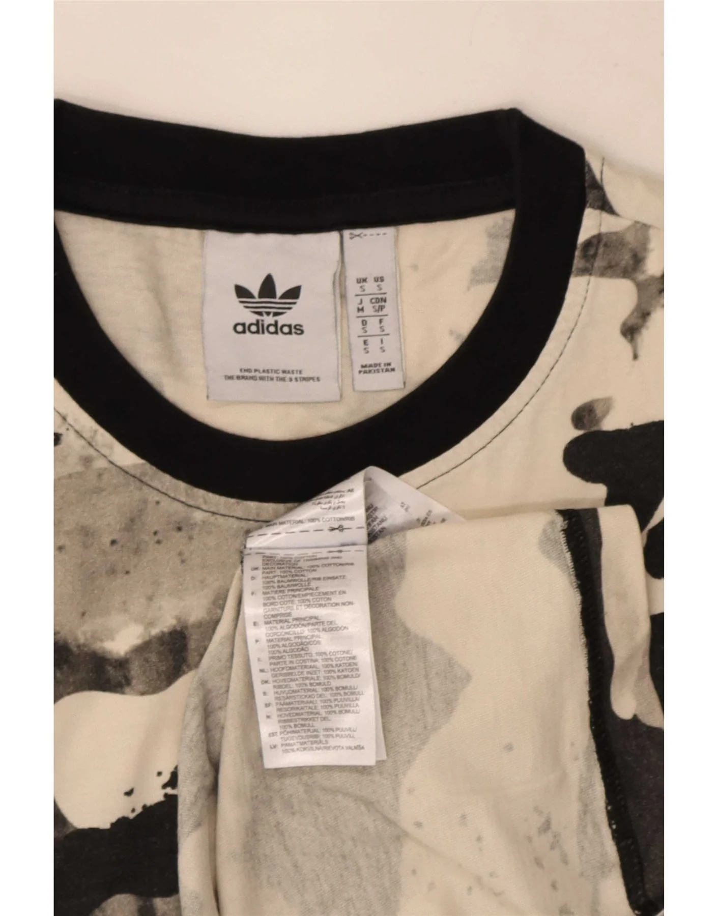 Adidas Mens T-Shirt Top Small Grey Camouflage Cotton - Image 3