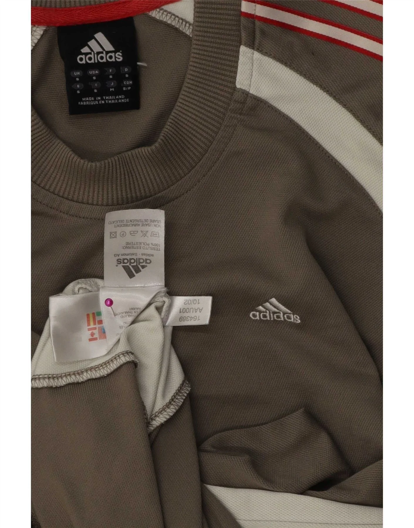 Adidas Mens T-Shirt Top Small Grey Colourblock Polyester - Image 3