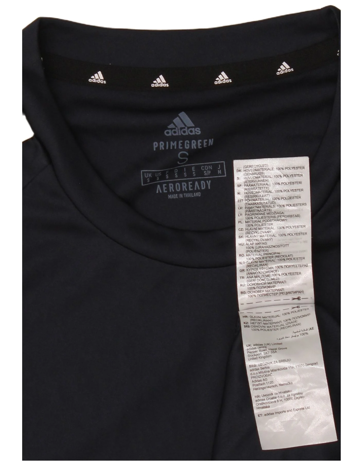 Adidas Mens T-Shirt Top Small Navy Blue Polyester - Image 3