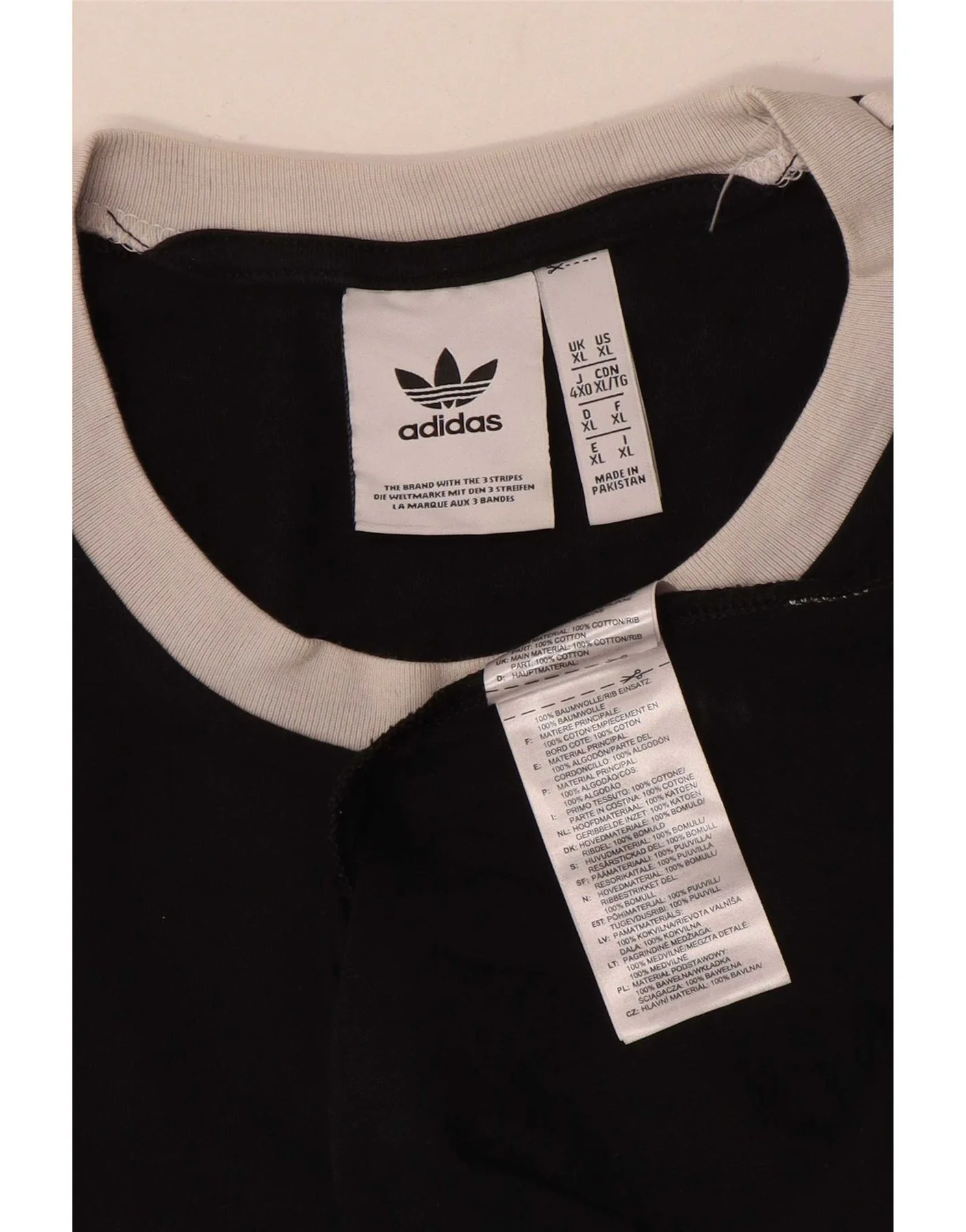 Adidas Mens T-Shirt Top XL Black Cotton - Image 3