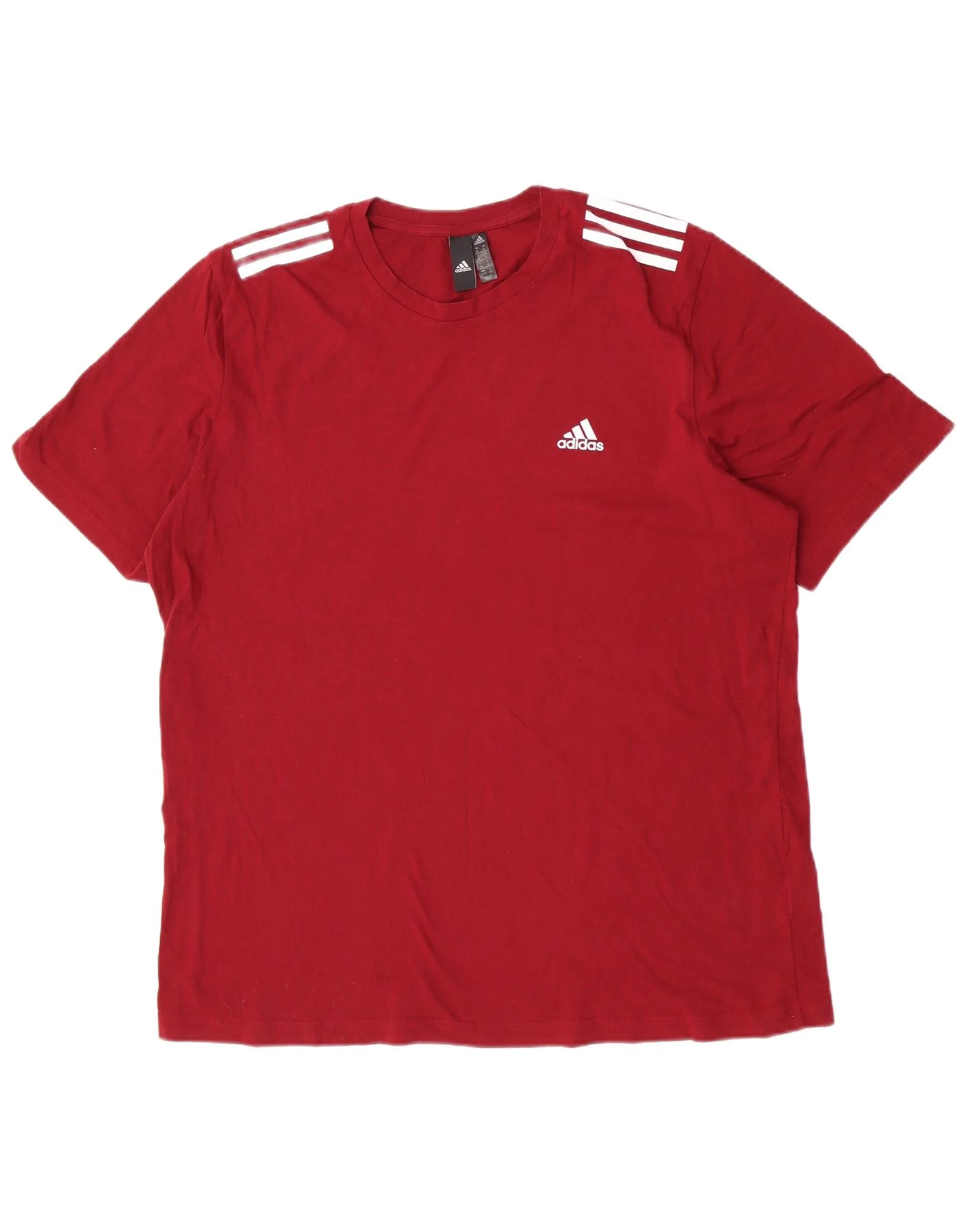 Adidas Mens T-Shirt Top XL Burgundy Cotton Sports