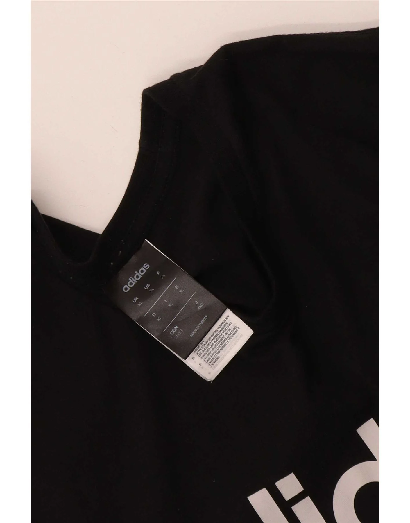 Adidas Mens Tall Graphic T-Shirt Top XL Black Cotton - Image 3